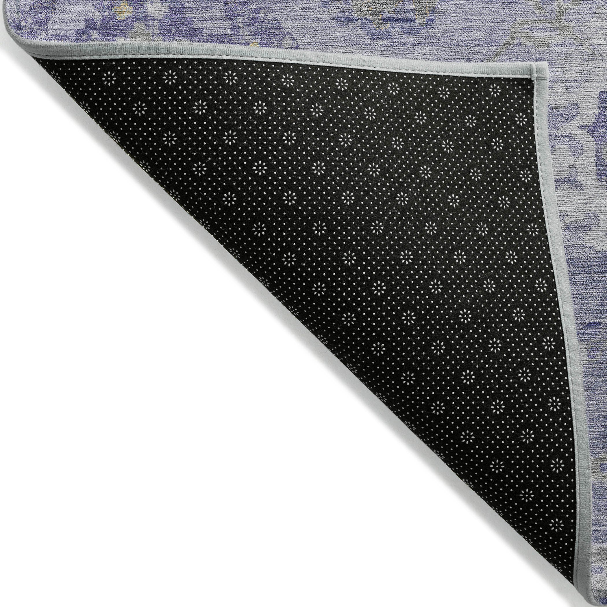 Lavender Flat Woven Synthetic Washable Rectangular Rug