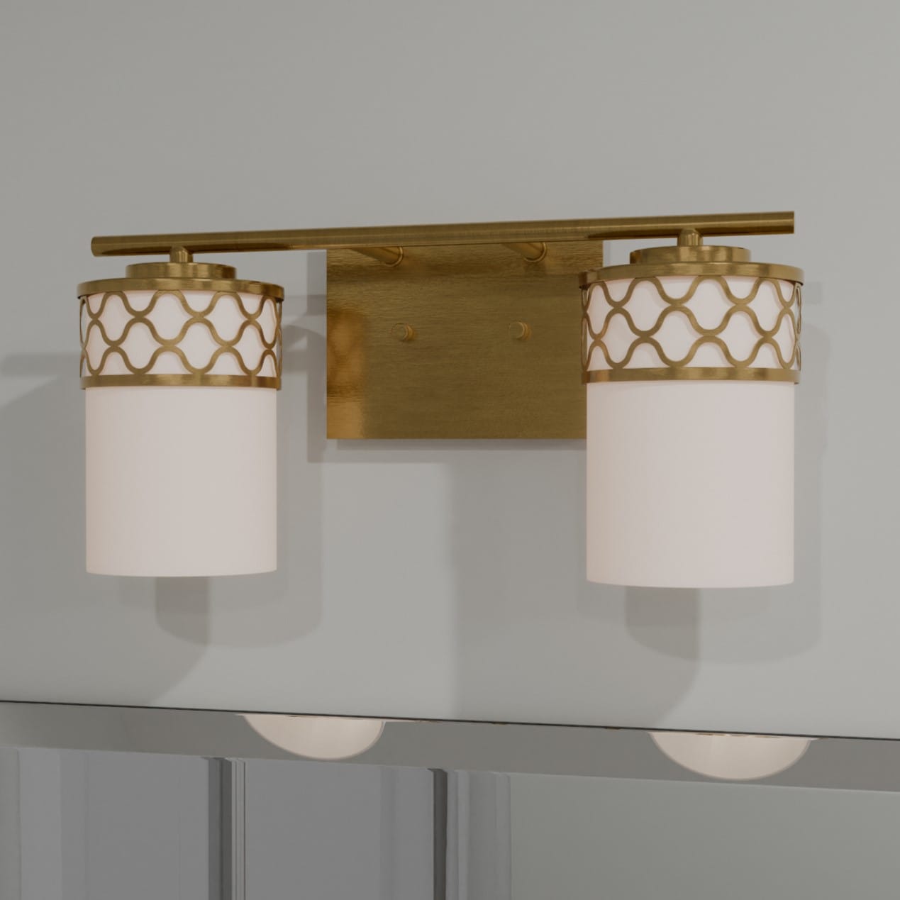 Quoizel TEN8615AB Tenley 15-in 2 -Light Brass Modern/contemporary Vanity light