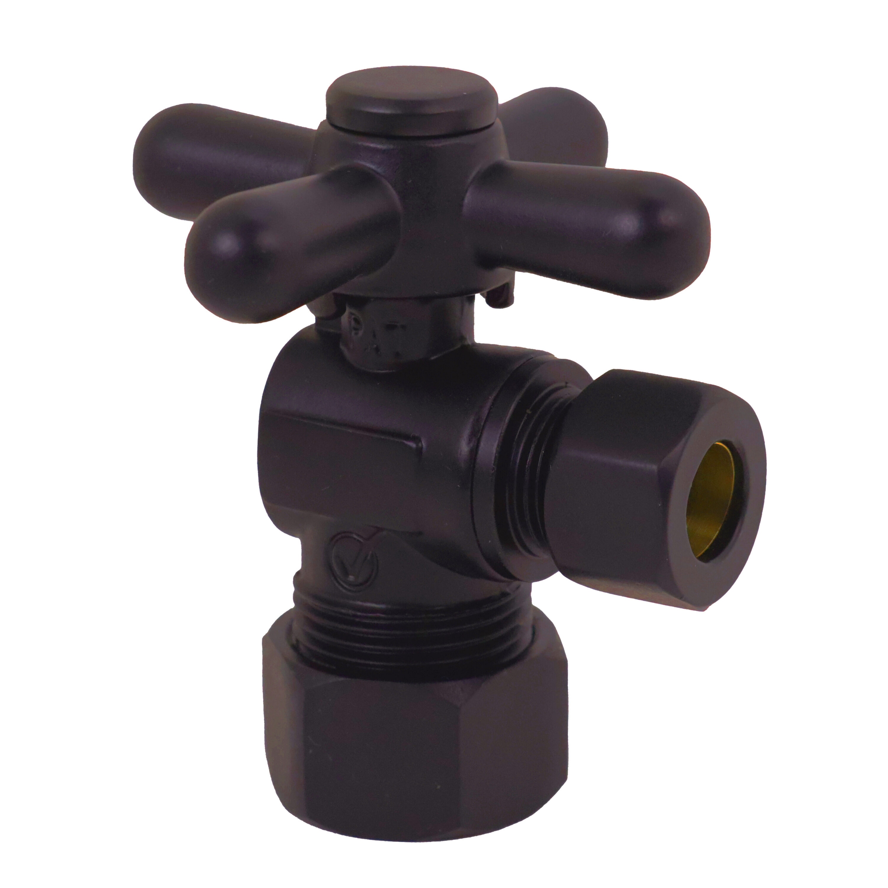 WESTBRASS D105BX-12 5/8-in Compression x 3/8-in Compression Brass Quarter Turn Stop Angle Valve