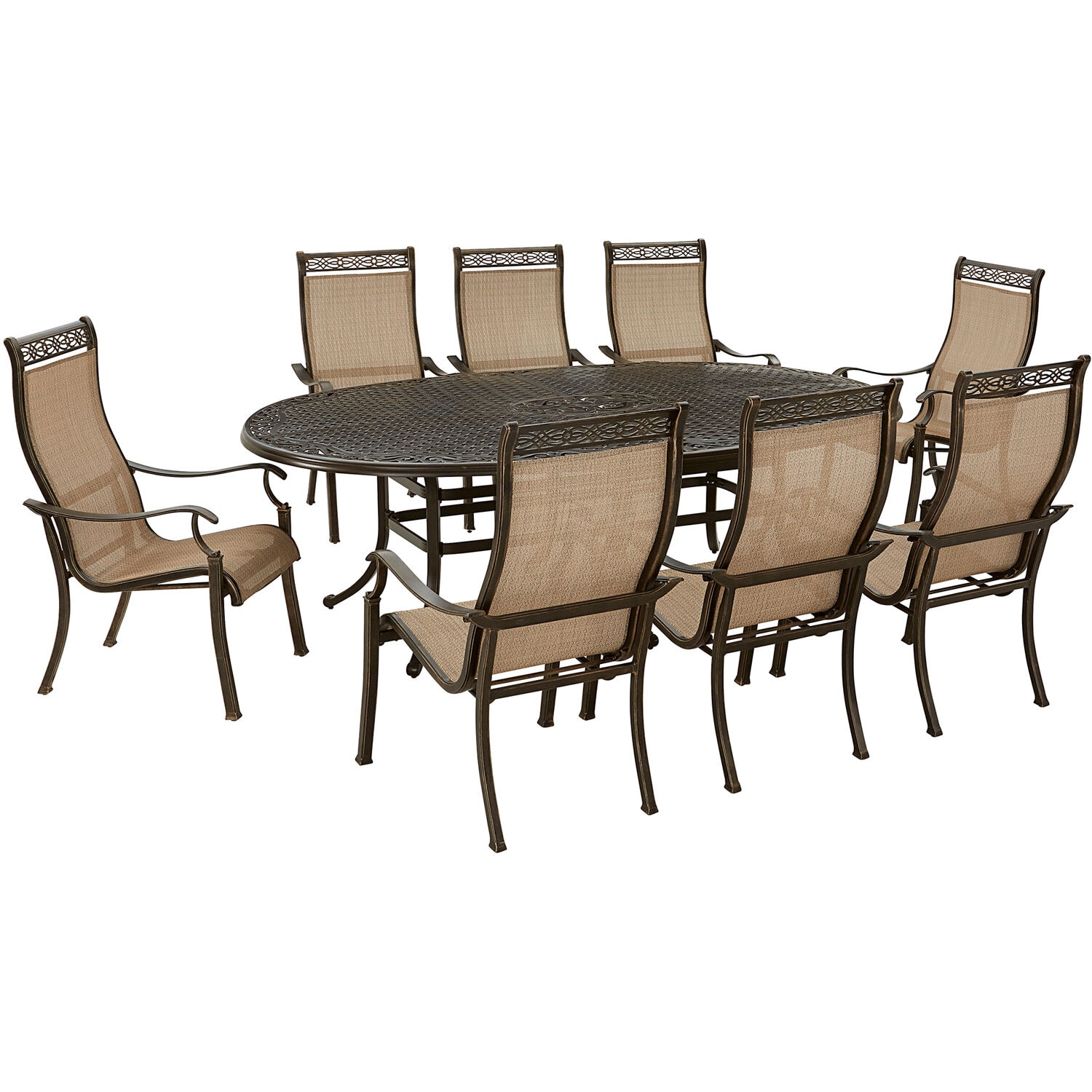 Mikequan 8 - Person Oval Outdoor Dining Set with Cushions