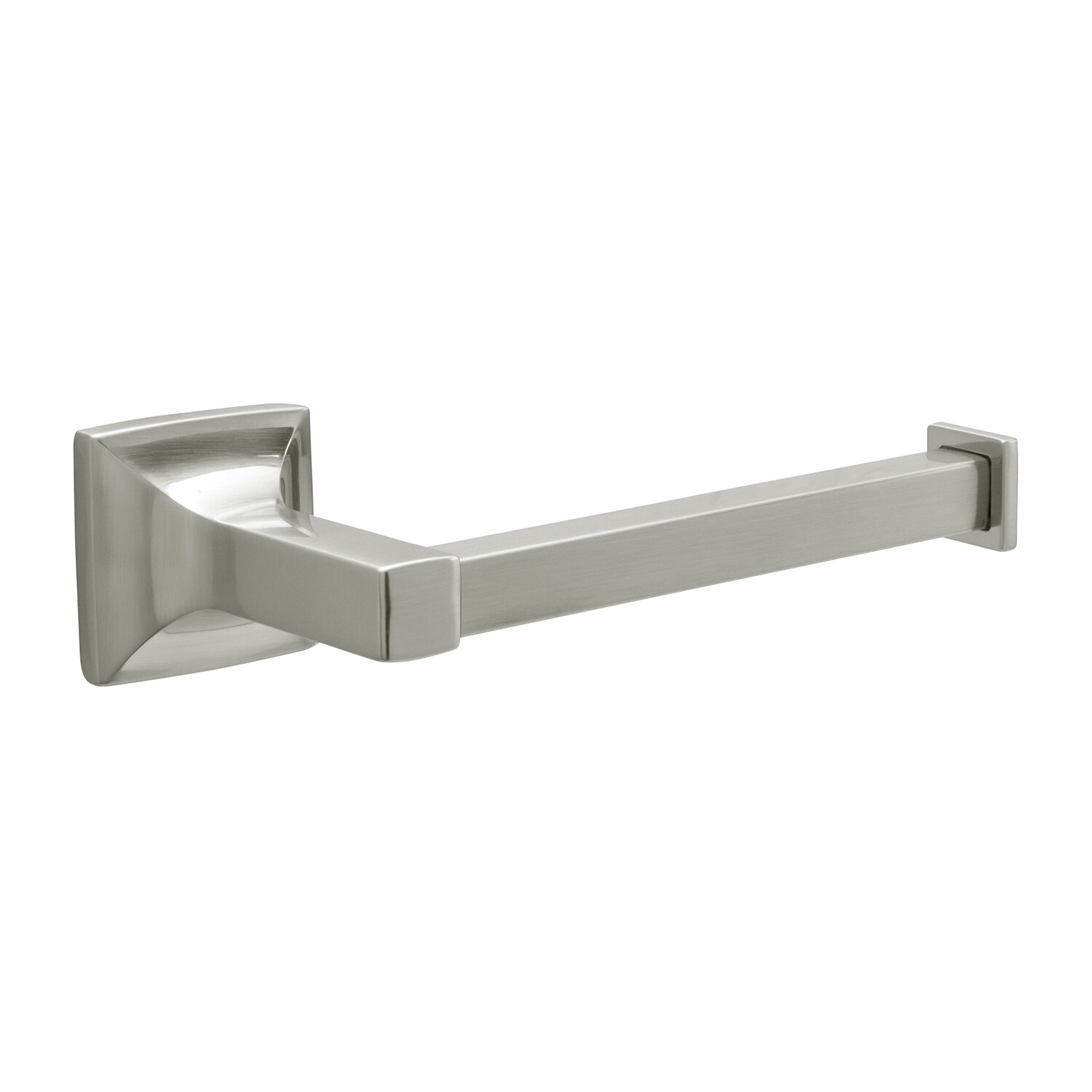 Hickory Hardware H079310-SN Studio Satin Nickel Wall mount Single post Toilet Paper Holder 1 -Rolls with Storage