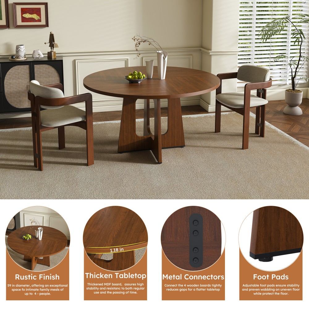 Coolbibila CORY-TABLE-WALNUT Dining-Tables - View #4
