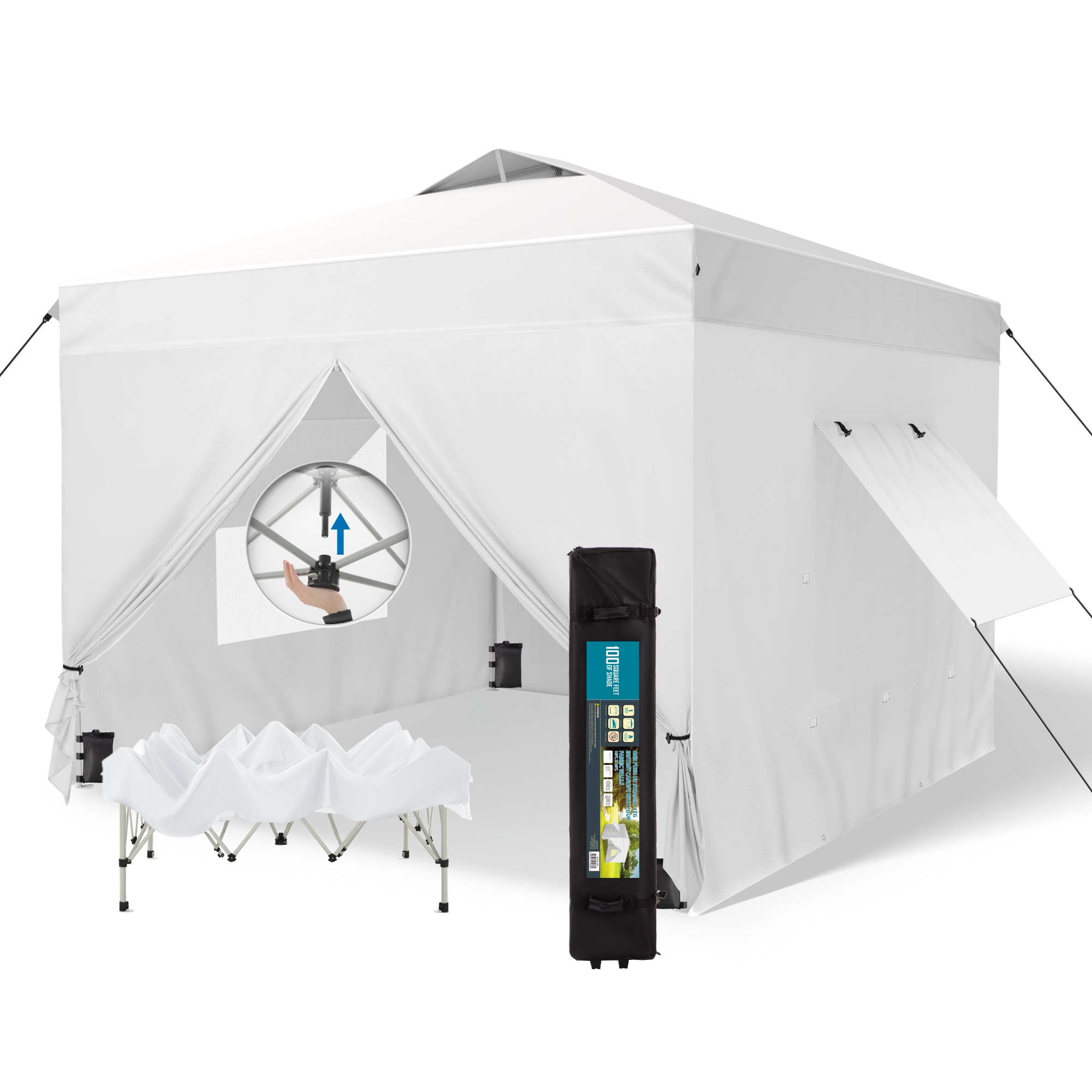 Sunshine Valley 10-ft x 10-ft Square White Pop-up canopy #GA024-WH