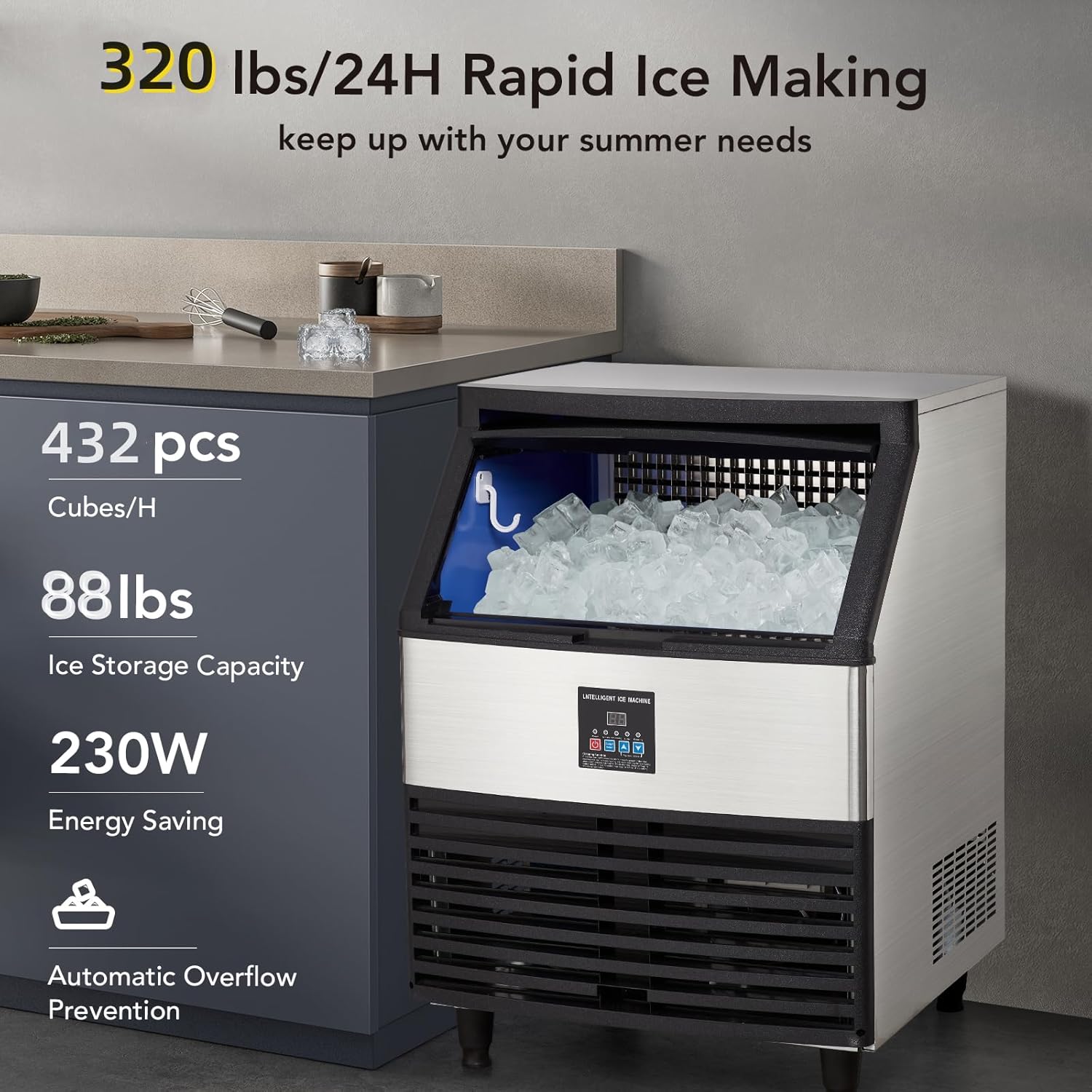 Qeetex LHF-ZBJ-PHO-0YH7RV1W Commercial-Ice-Makers - View #2
