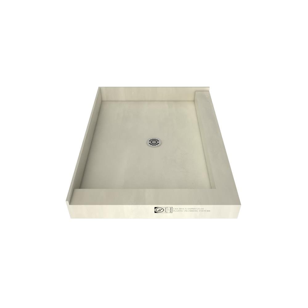 Tile Redi P4236CDR-PVC 42-in W x 36-in L x 5.75-in H Made For Tile Double Threshold Shower Pan Base (Center Drain)