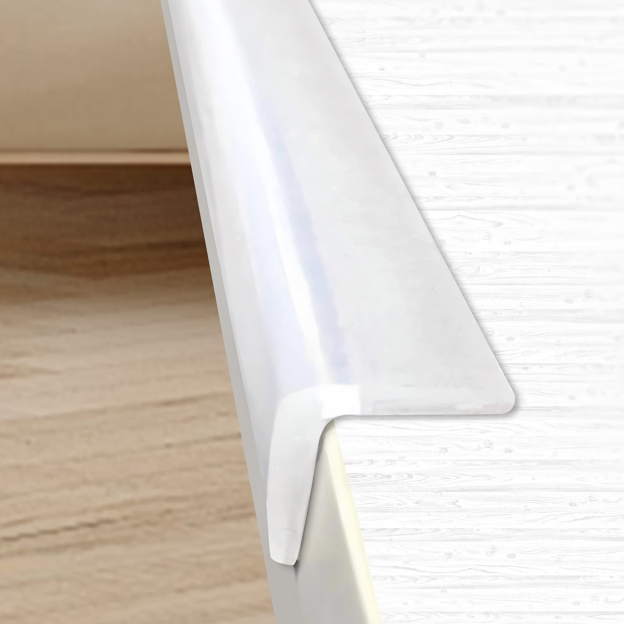 Etokfoks  100 percent silicone edge protector soft clear pre taped strip 6 6 ft length 0 6 in width cabinet bumper for furniture edges