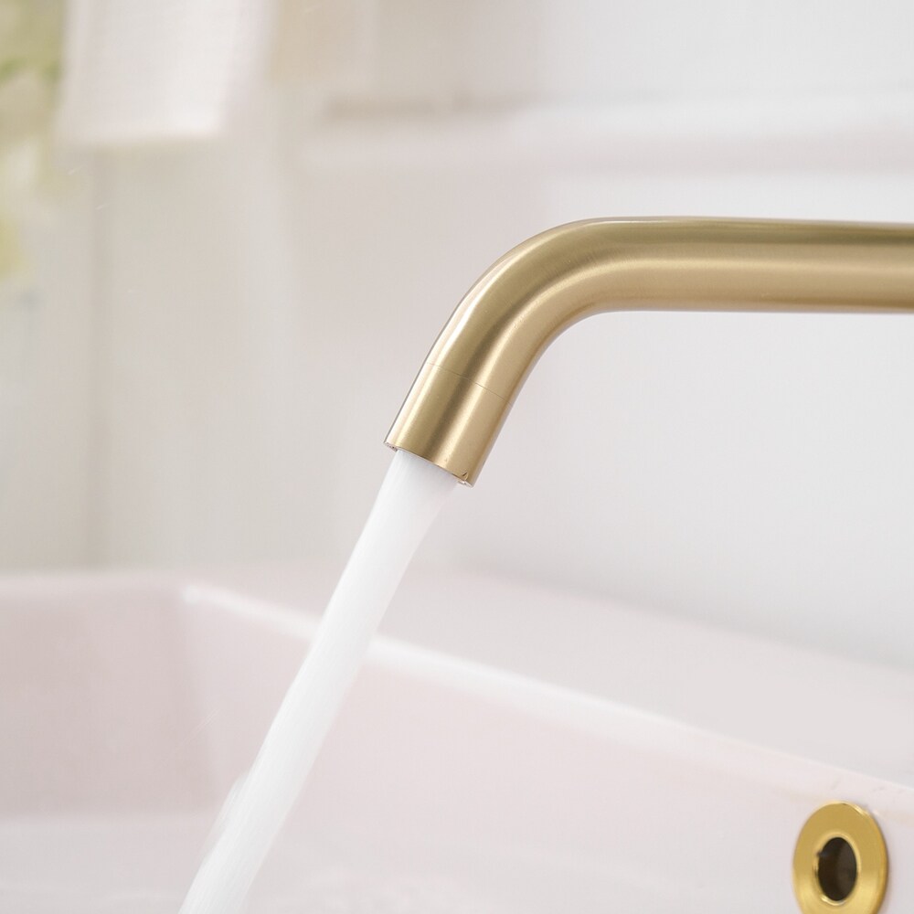 Brushed Gold Single Handle Deck-Mounted Bathroom Faucet