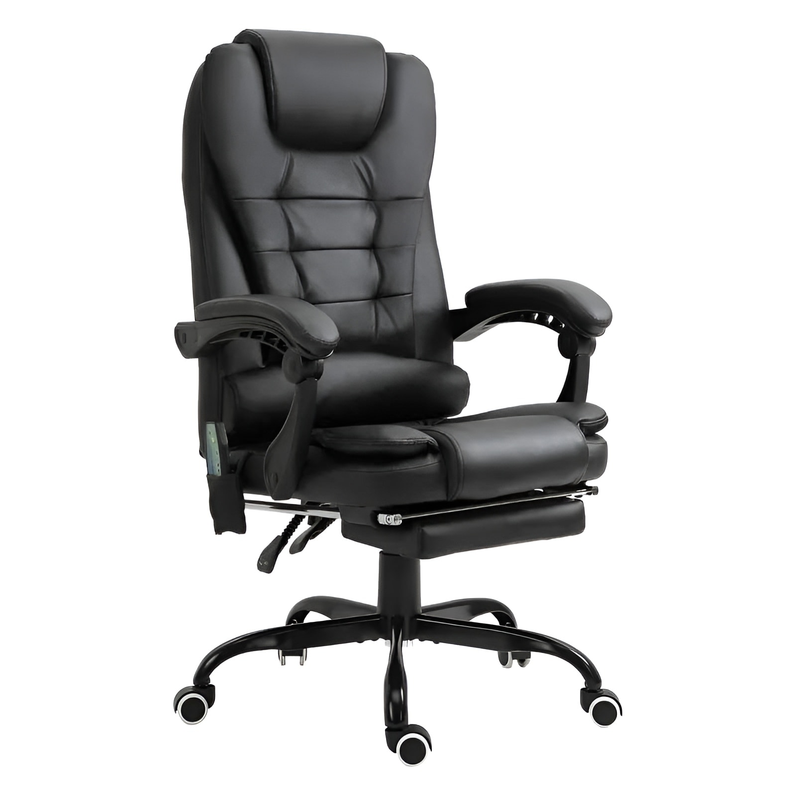 Slickblue D-FR-BLKMASAO166992 Single High Back Executive Chair - Ergonomic Adjustable Height with Swivel Features - PU Leather Office Chair with Massage and Recline for Home Office