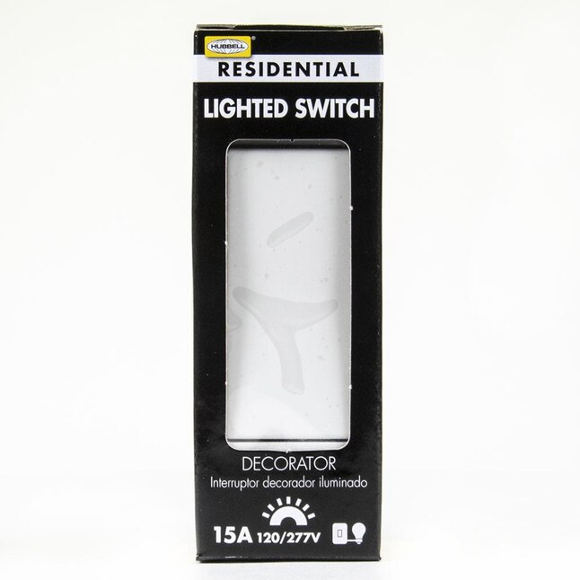 Hubbell X-Clamp 15-amp Single-pole White Rocker Illuminated Residential/Commercial Light Switch Hubbell X-Clamp 15-amp Single-pole White Rocker Illuminated Residential/Commercial Light Switch
