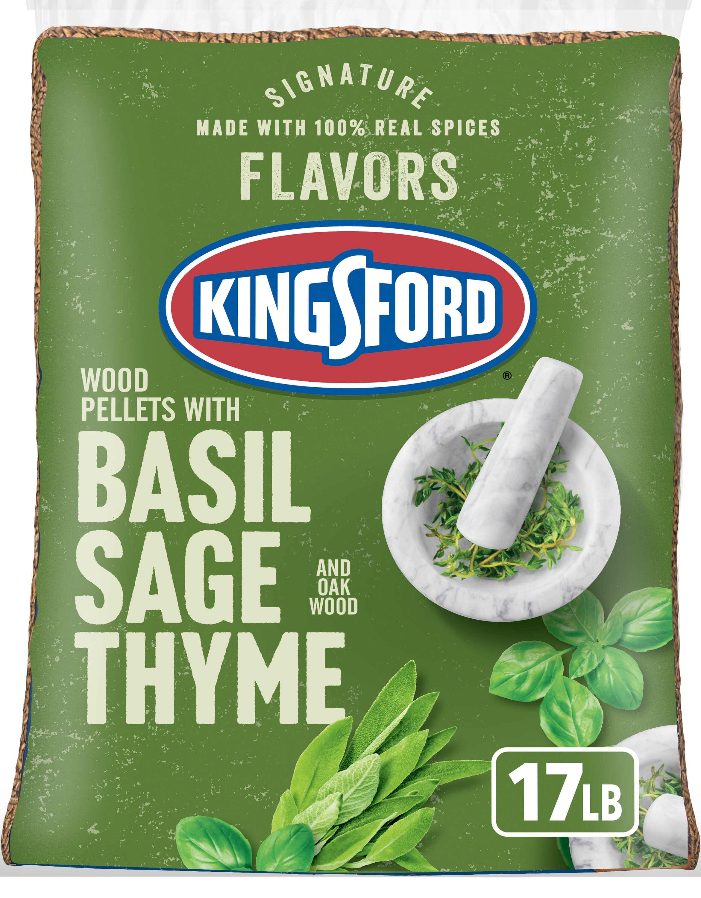 Kingsford 4460032598 Signature Flavors Basil/Sage/Thyme/Oak Wood 17-lbs. Wood Pellets
