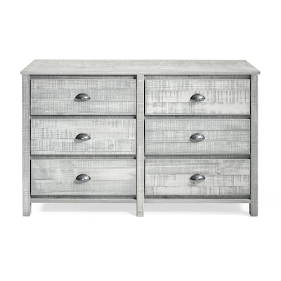 Alaterre Furniture Rustic Gray Pine 6, Davinci Charlie 6 Drawer Dresser In White