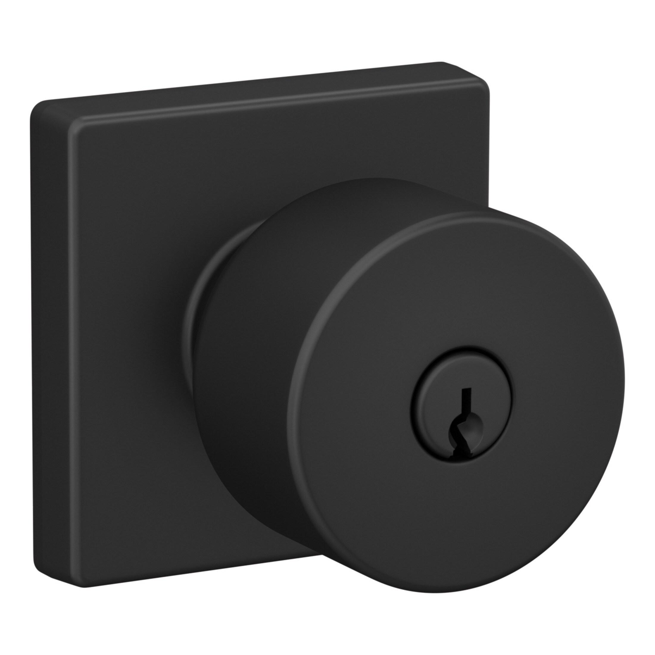 Home Front by Schlage U54 V RYN 622 EVN Ryson-Evans Matte Black Traditional Exterior Keyed entry door knob Single pack
