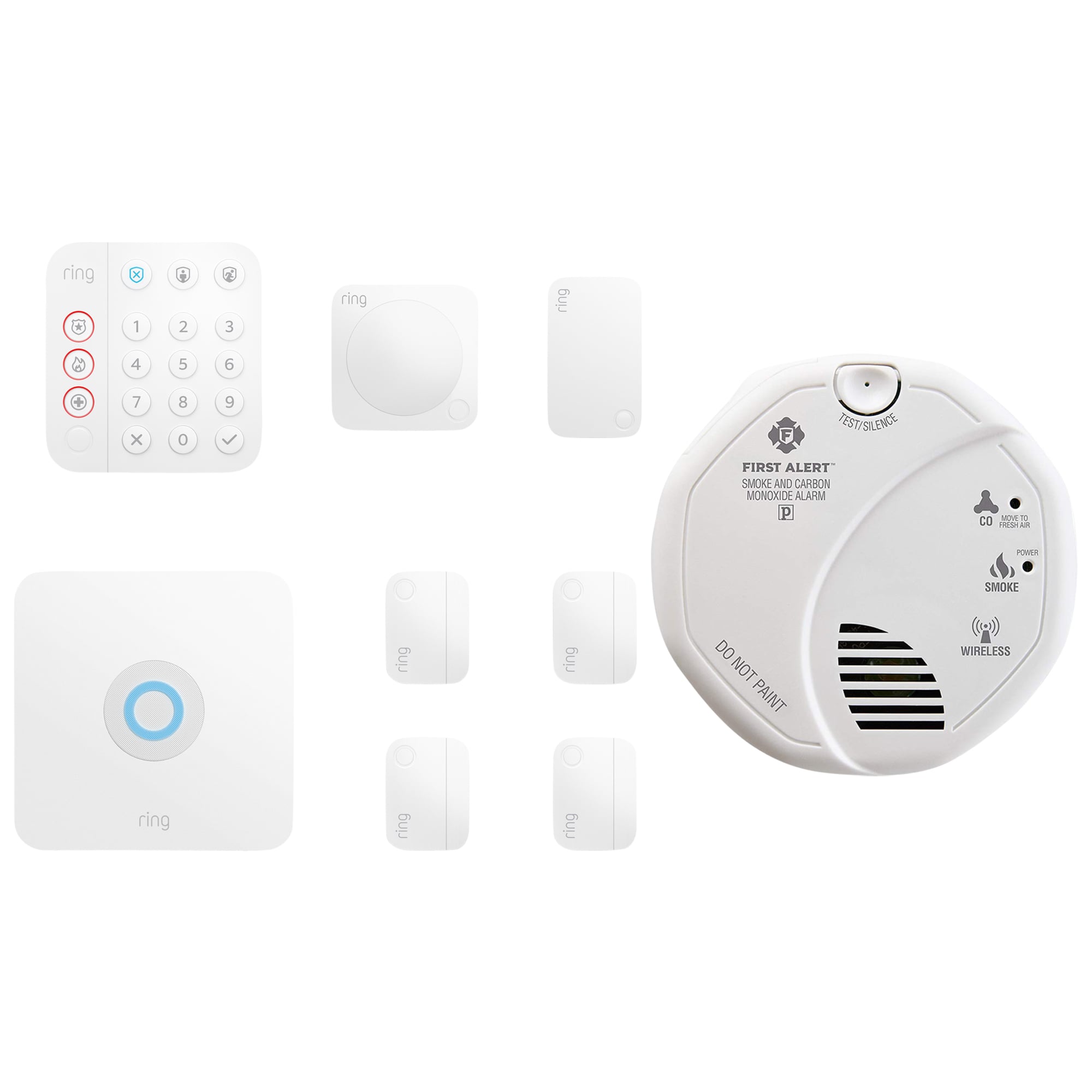 Shop First Alert Battery-Operated Smart Combination Detector + Ring Alarm  Wireless Security 9-Piece Kit (2nd Gen) at