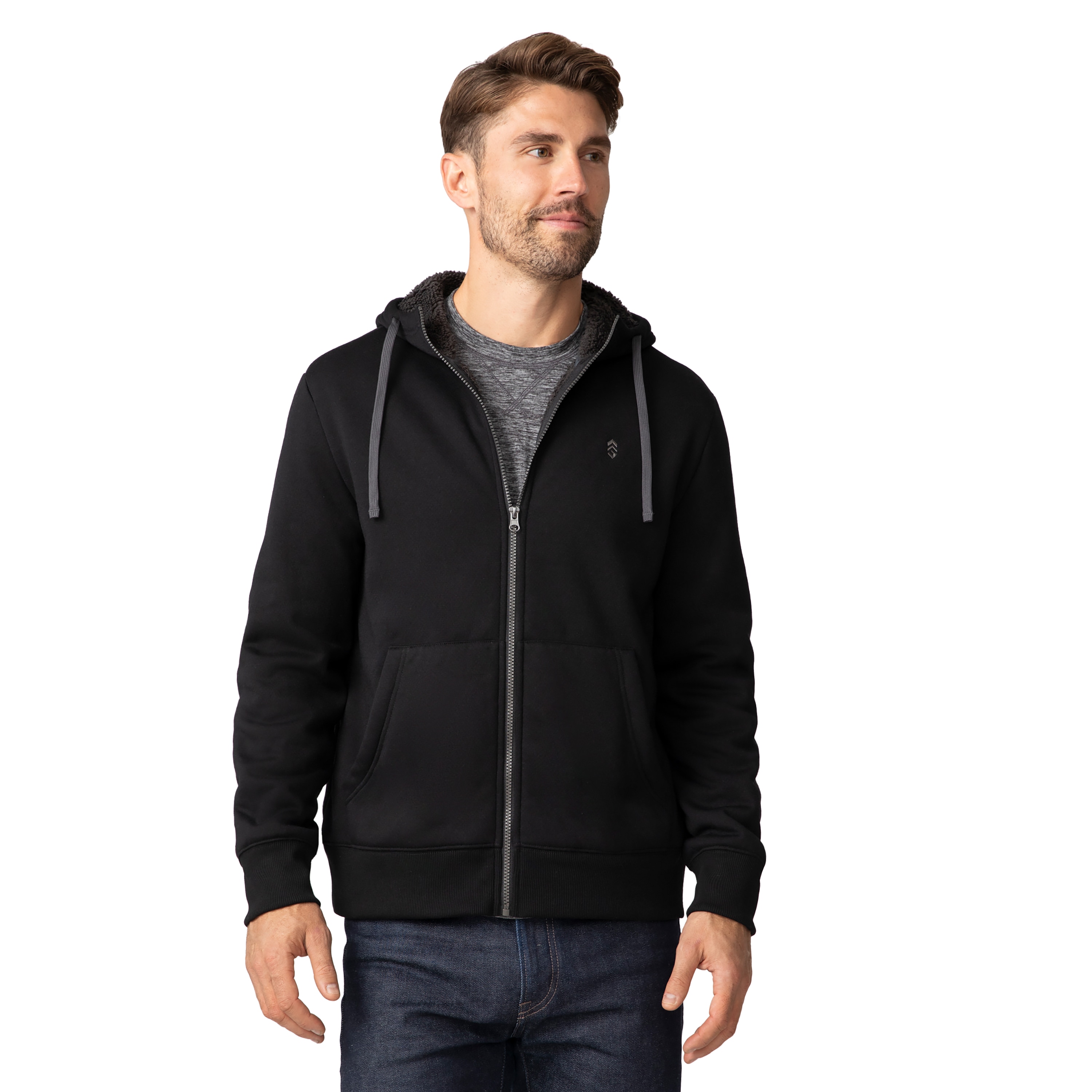 Free Country 14UMAF3553BLACK XL Adult unisex Black Fleece Hooded Hooded jacket ( Extra Large )