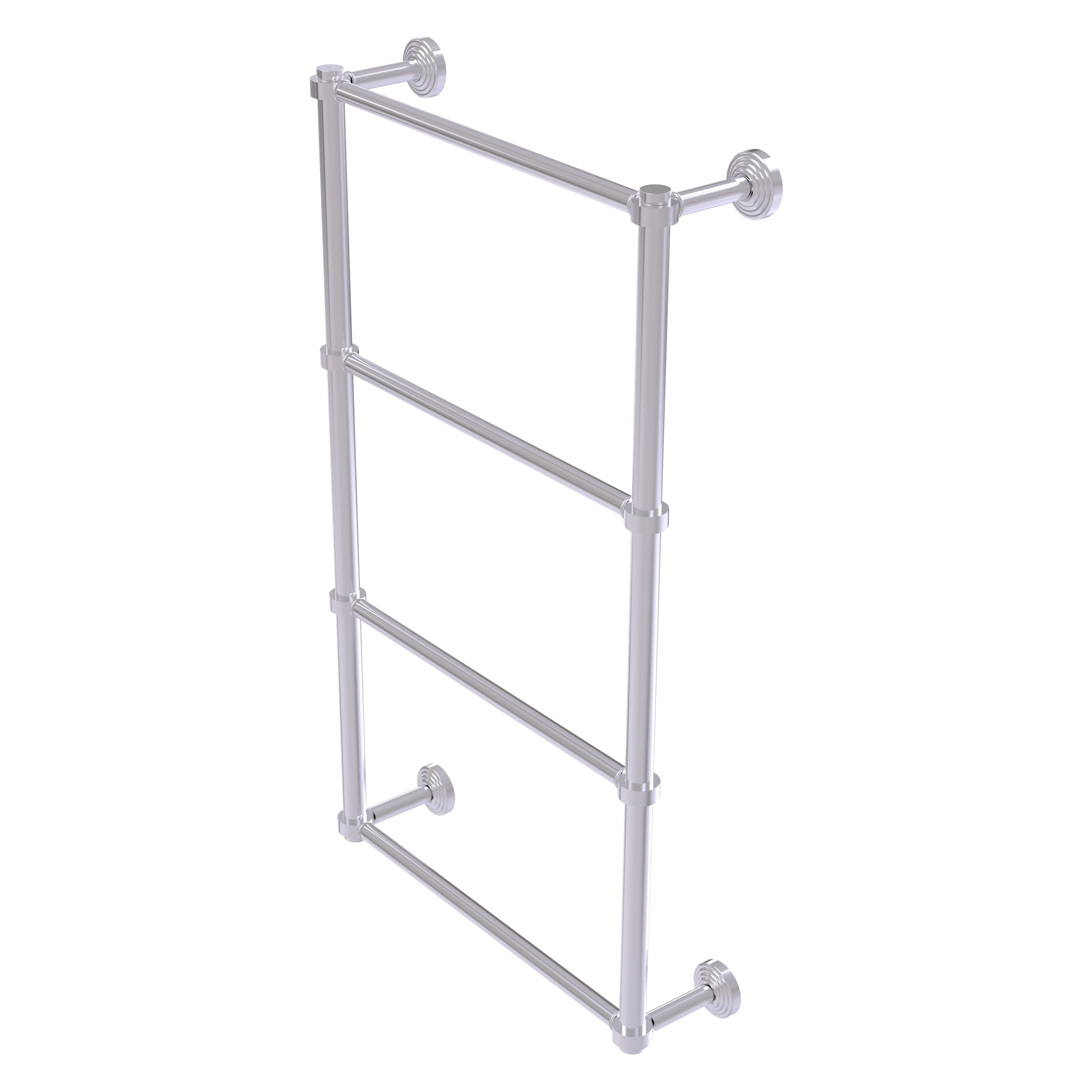 Allied Brass WP-28-30-SCH Waverly Place 30-in double Satin Chrome Wall mount 4-tier Towel Bar