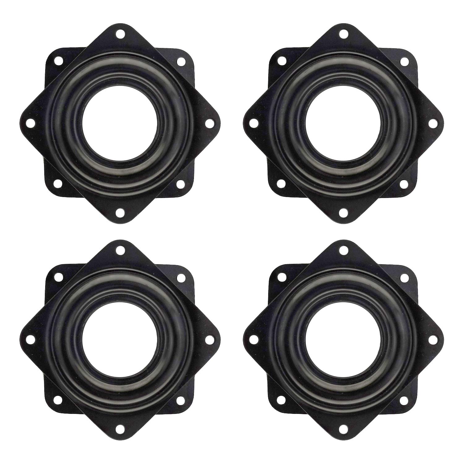 UUDULY  4 Pack 2.8 Inches Lazy Susan Turntable 5 16 Inch Thick Steel Mounting Plates 100 Pound Load Capacity Black durable home and garden