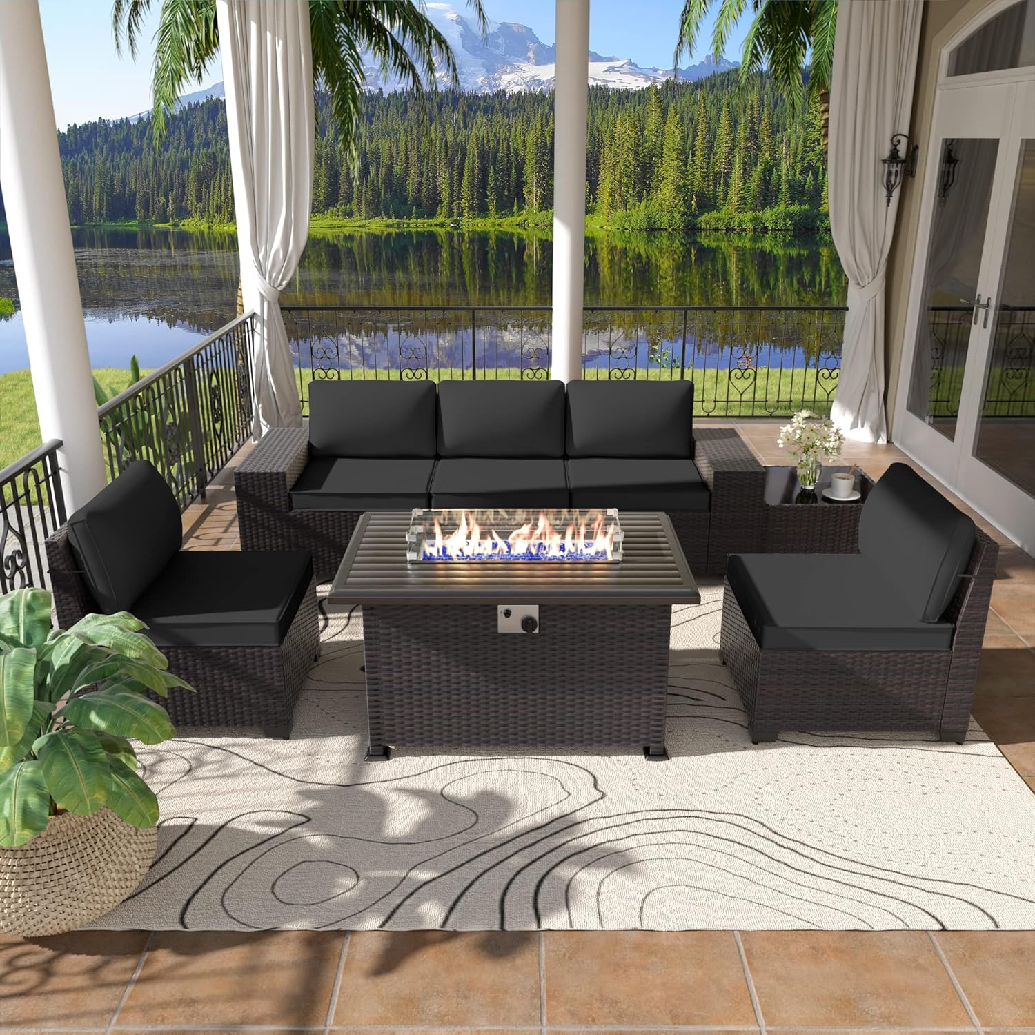 ALAULM LS-6PCS+FP-BLACK Patio-Conversation-Sets - View #8