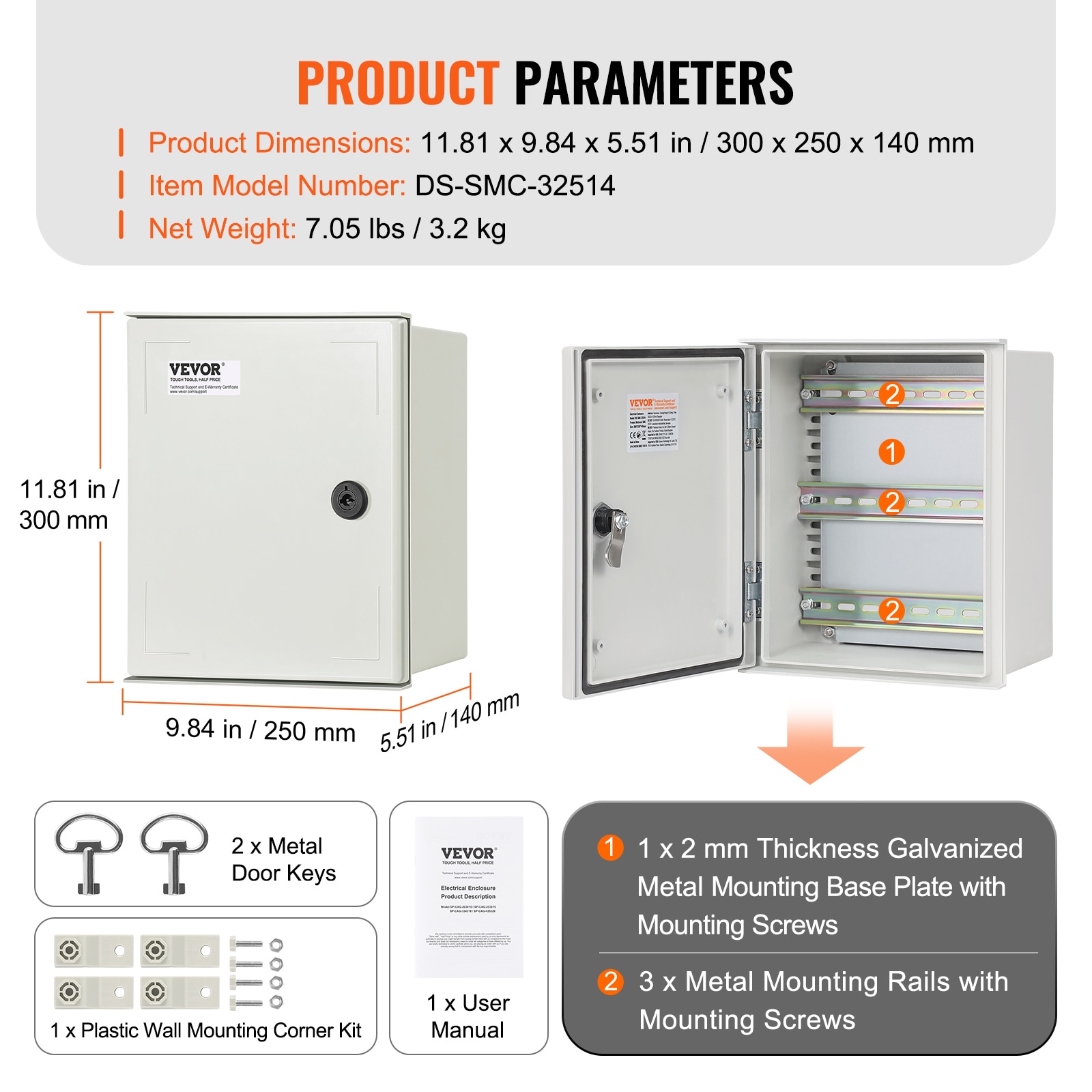 VEVOR DQXFSBLG30X25X141V0 Electrical-Box - View #7