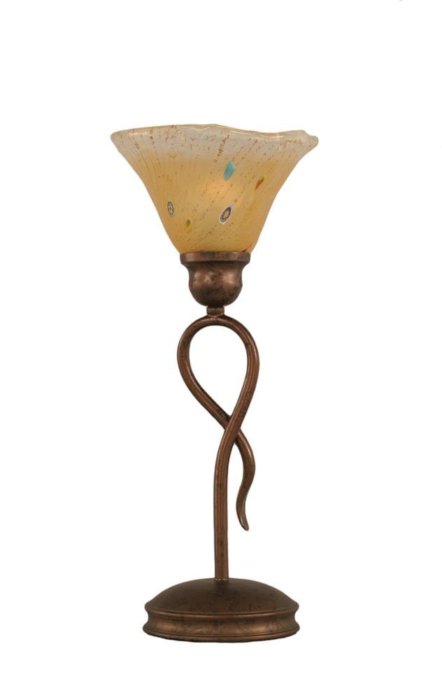  LWTK006714 13.25-in Bronze Table Lamp with Glass Shade