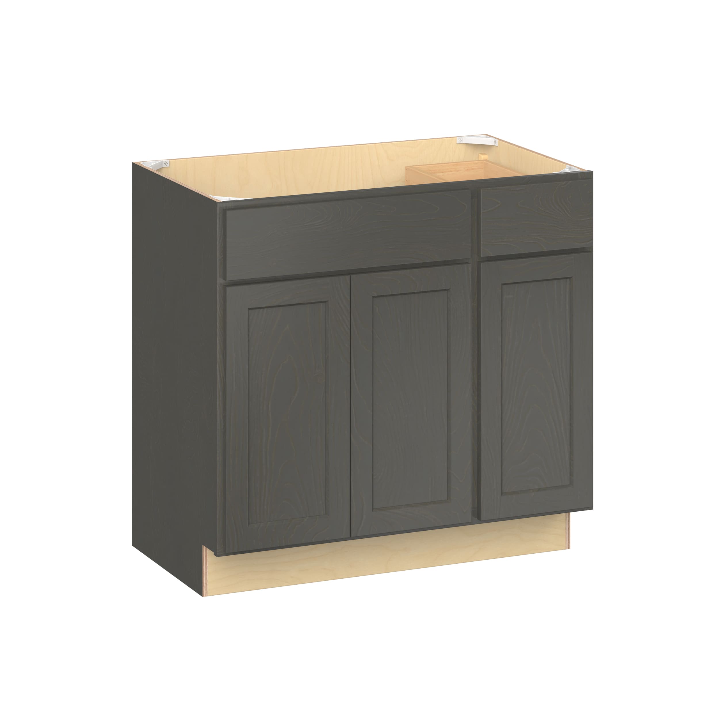 RELIABILT Parkstone II 36-in W x 34.5-in H x 22-in D Slate Gray Stained Birch Sink Vanity Base Fully Assembled Plywood Cabinet Flat Panel Shaker