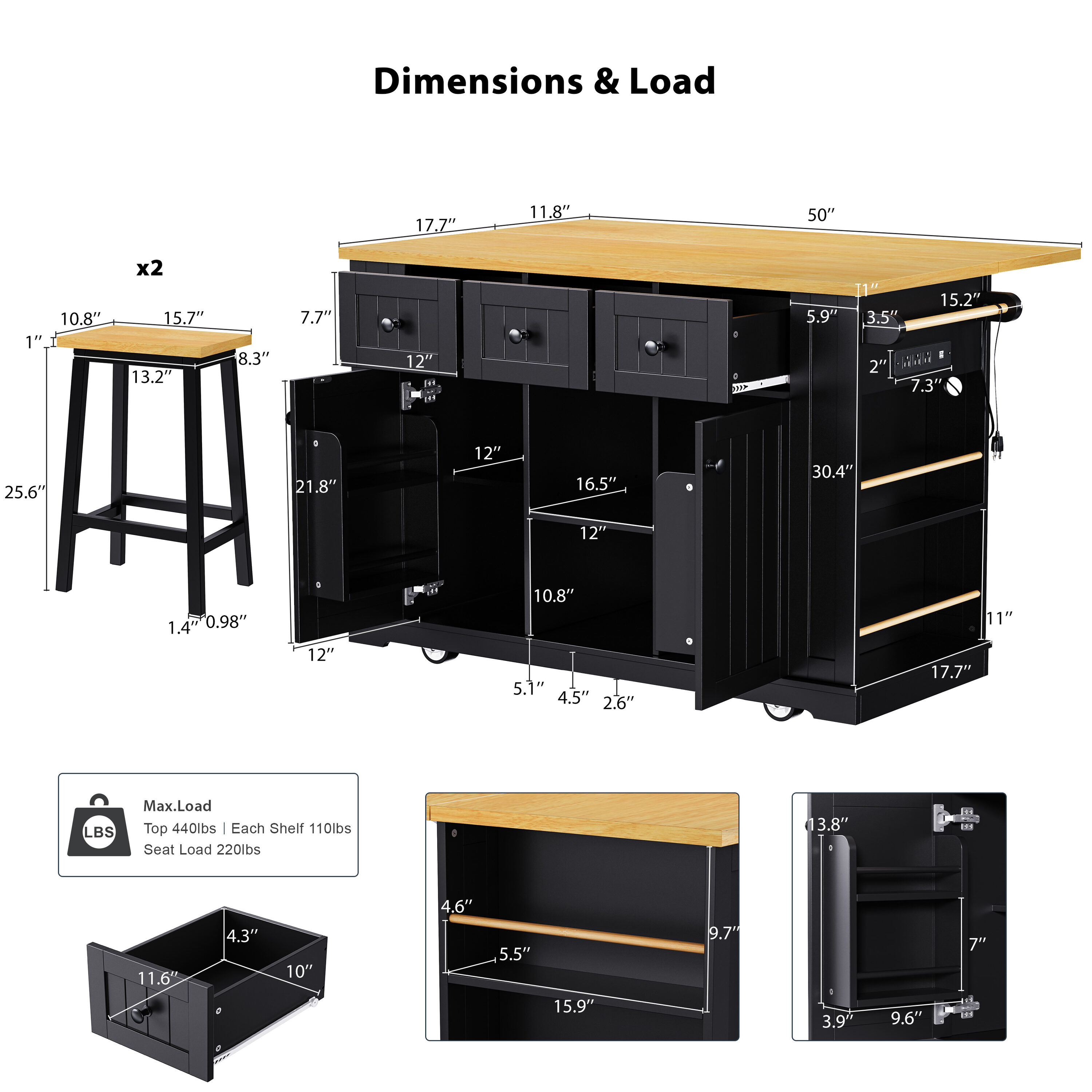 Kahomvis KK-QPO2-7B Kitchen-Furniture - View #3