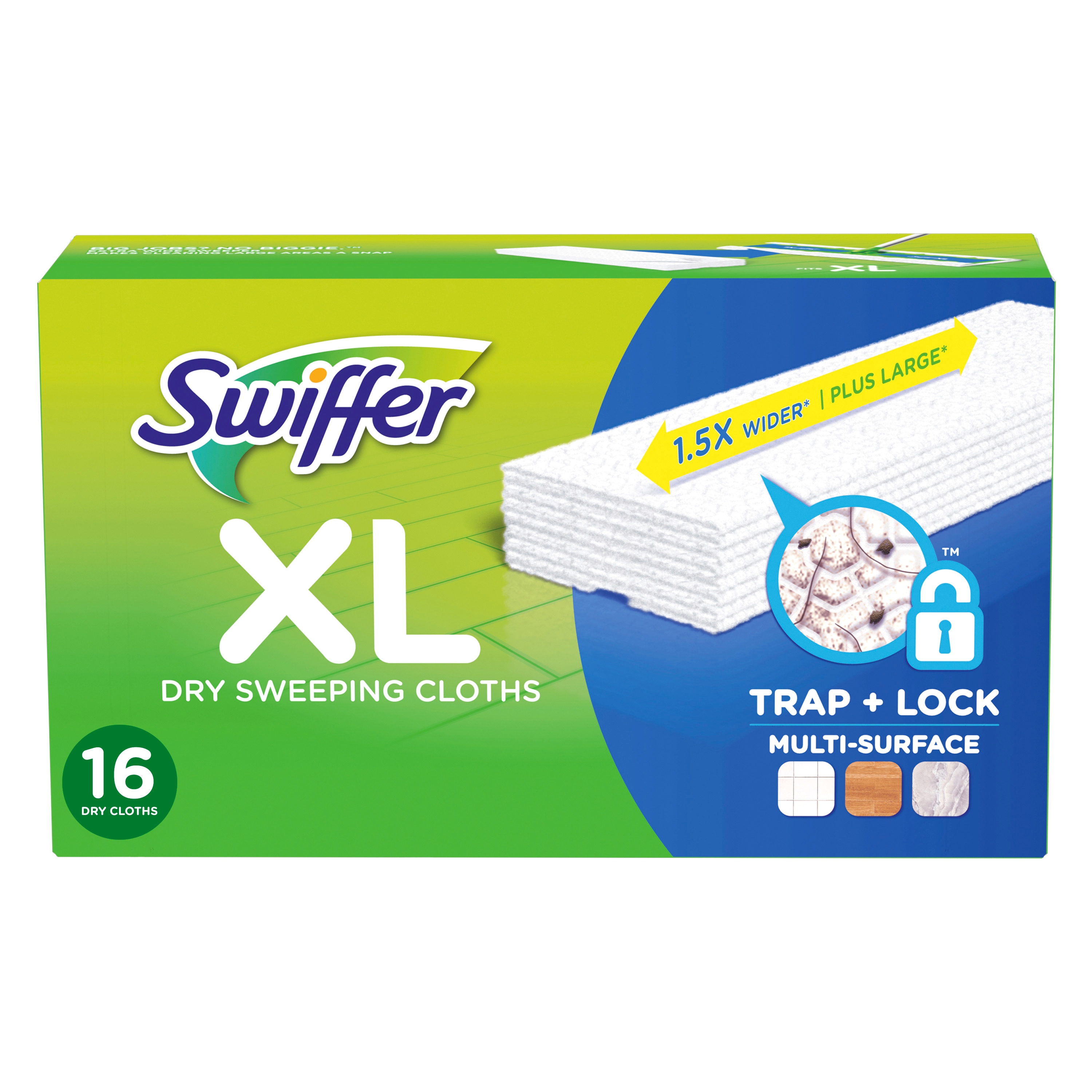 Swiffer Sweeper X-Large Dry Sweeping Cloths Unscented Cellulose  Fiber/Polypropylene Refill (16-Pack) in the Mop Refills & Replacement Heads  department at