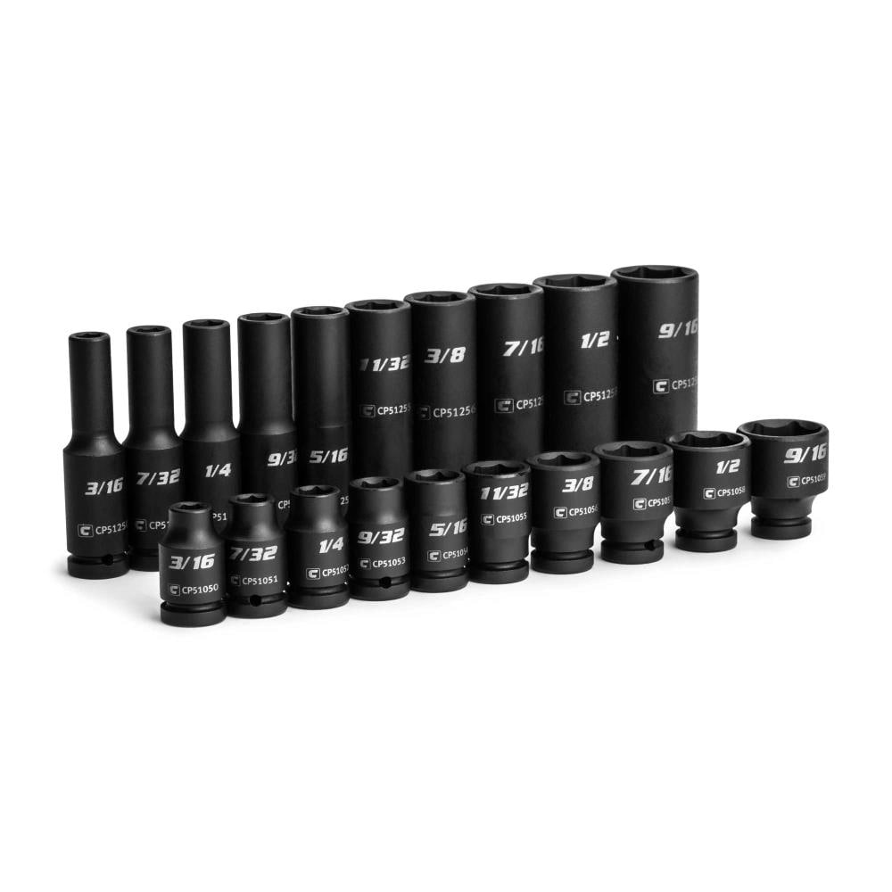 Capri Tools CP51000-20SSD 20 -Piece Standard (SAE) 1/4-in Drive Set 6-point Impact Socket Set