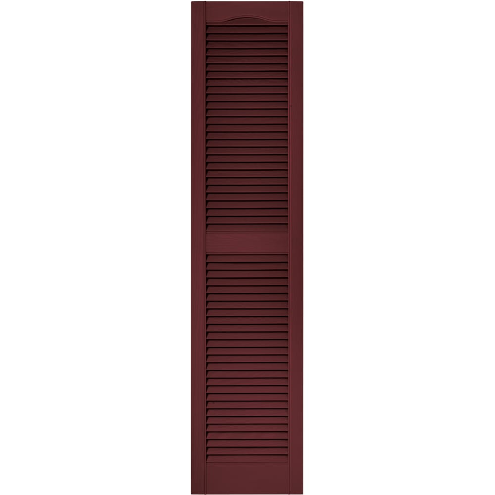 Vantage V1711464078 14.563-in W x 63.75-in H Wineberry Louvered Exterior Shutters ( 1 -Pack )