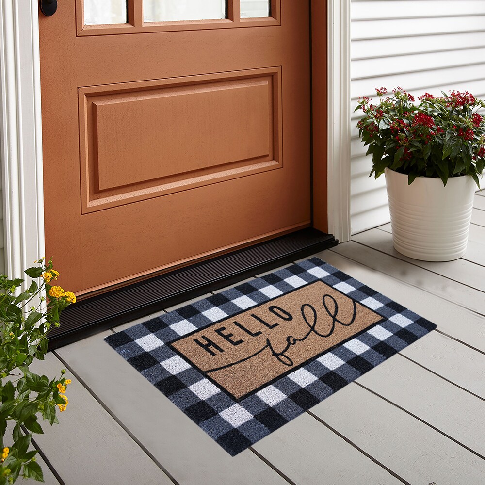 Inyahome Black and White Doormat Entrance Door Mats Indoor Outdoor Washable Rug  Entryway Mats for Inside