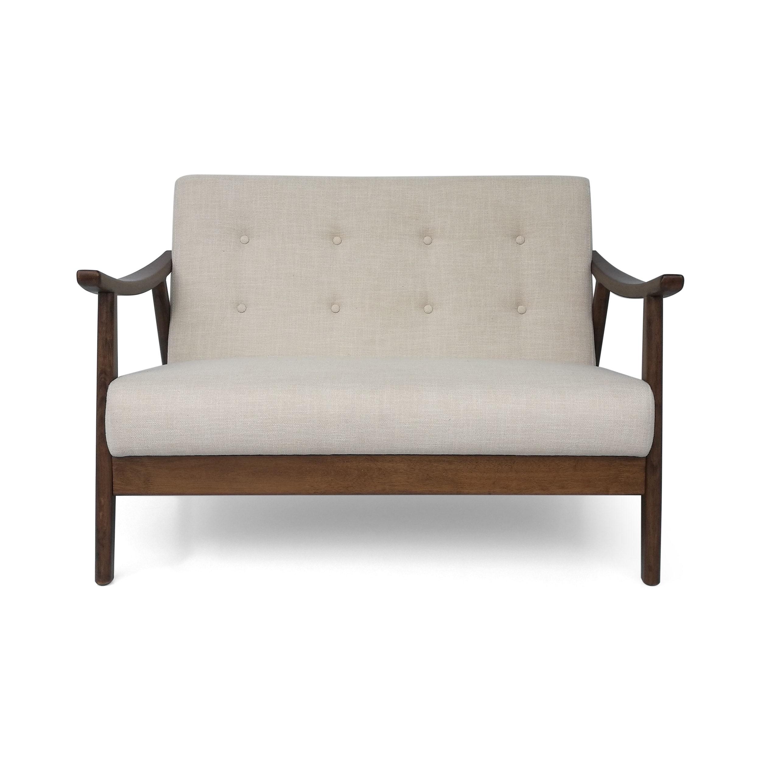 Best Selling Home Decor 305853 Hegel 45.25-in Midcentury Beige 2 -seater Settee