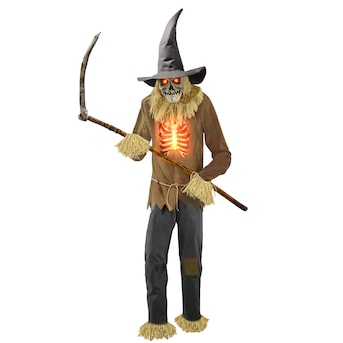 Haunted Living 12-ft Lighted Animatronic Scarecrow in the Outdoor ...