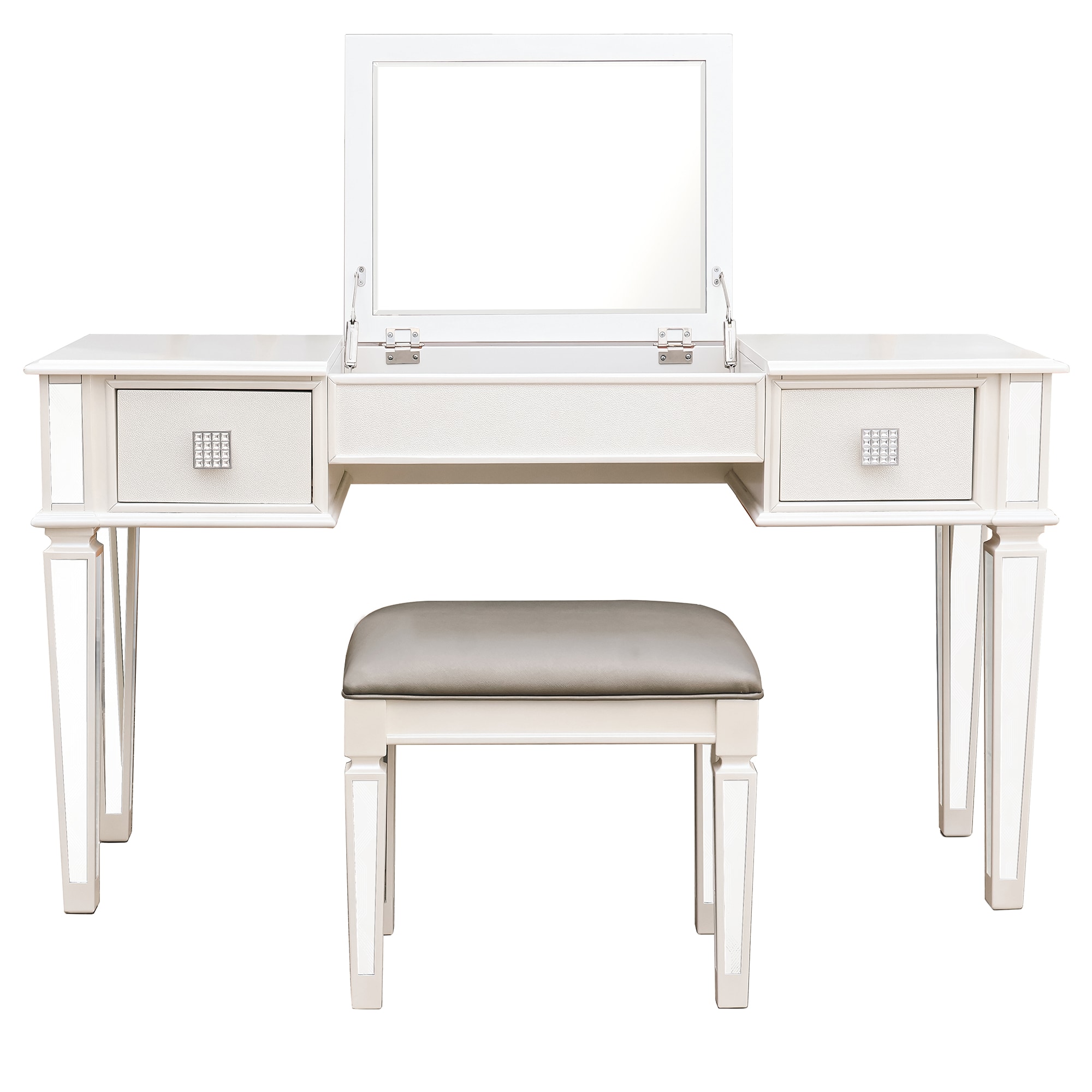 SINOFURN 54-in White Makeup Vanity