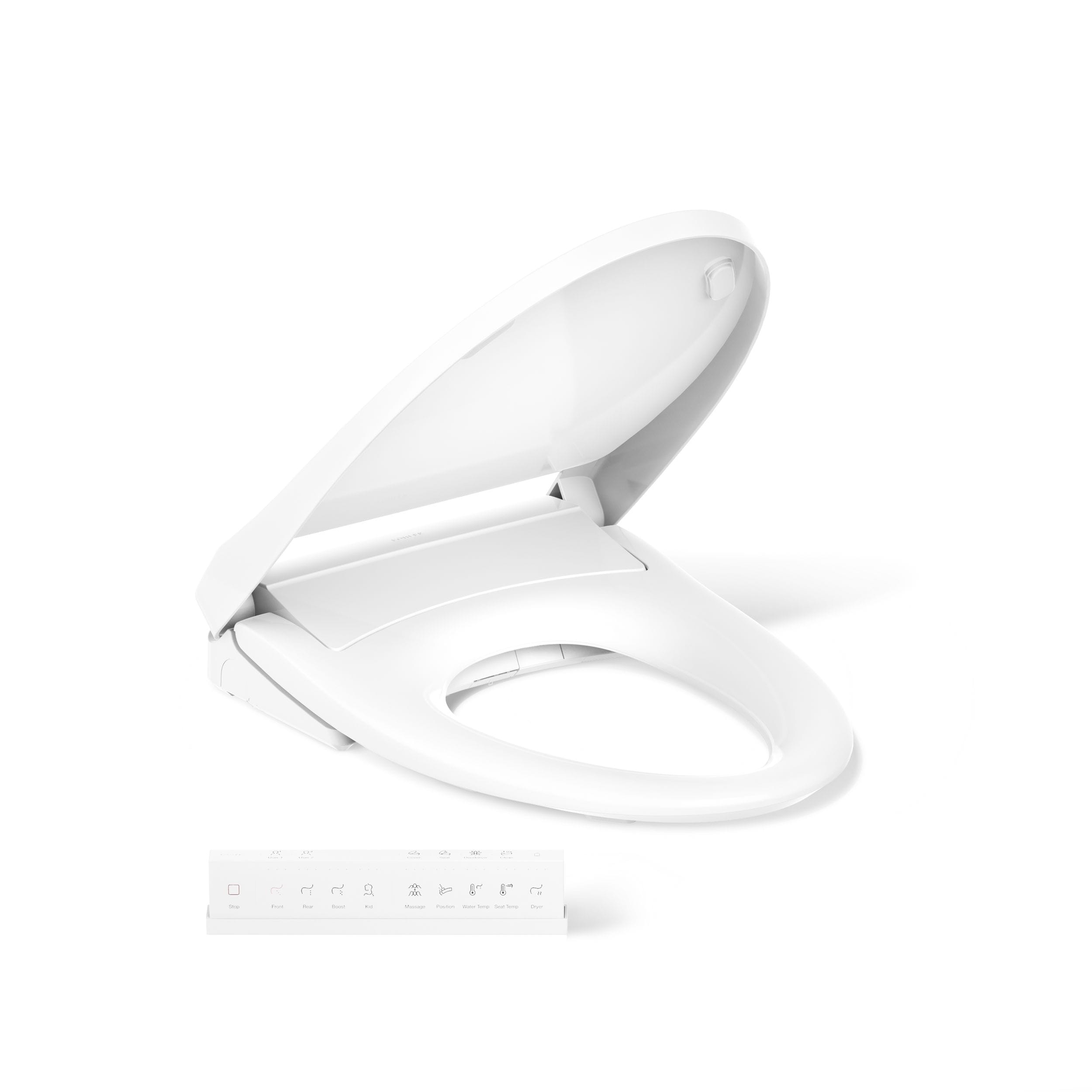 KOHLER PureWash E930 Plastic White Elongated Slow Close Feature Heated Bidet Function Toilet Seat