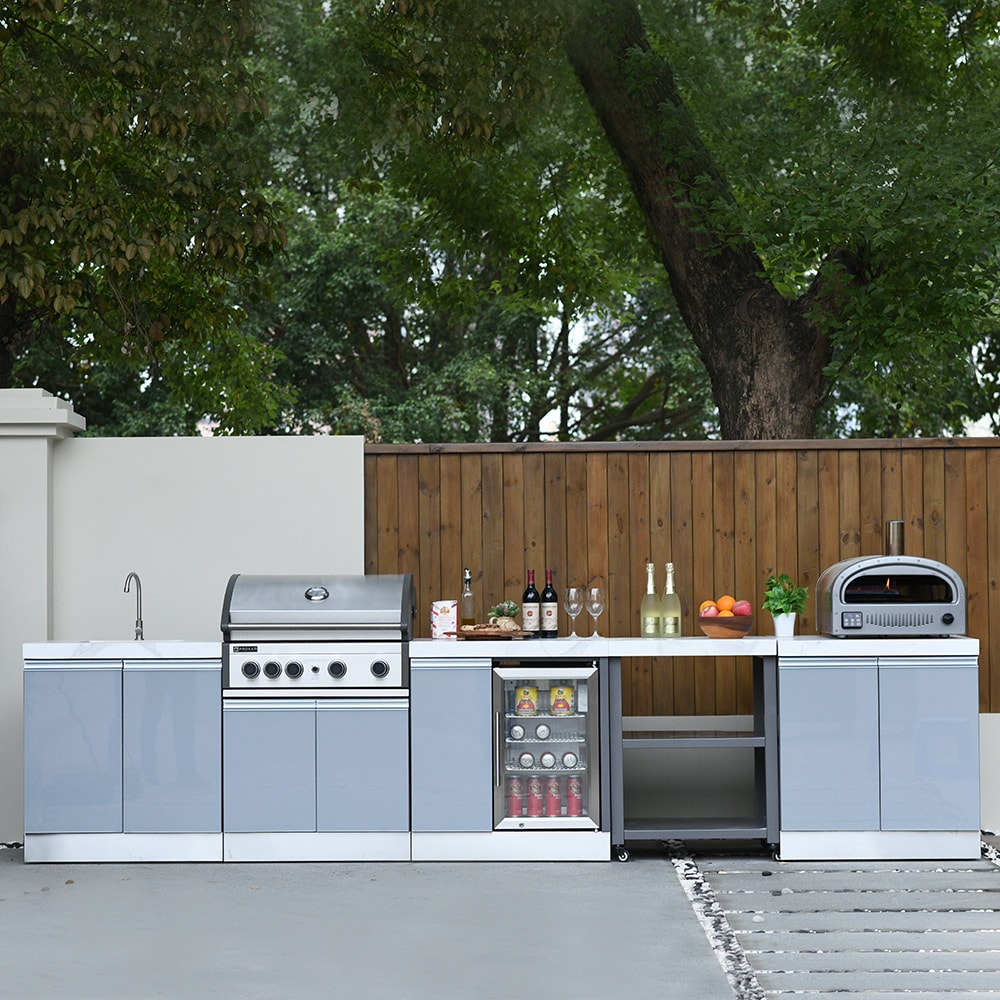 Prokan Grills Bespoke 27-in W x 27-in D x 35.5-in H Outdoor Kitchen ...