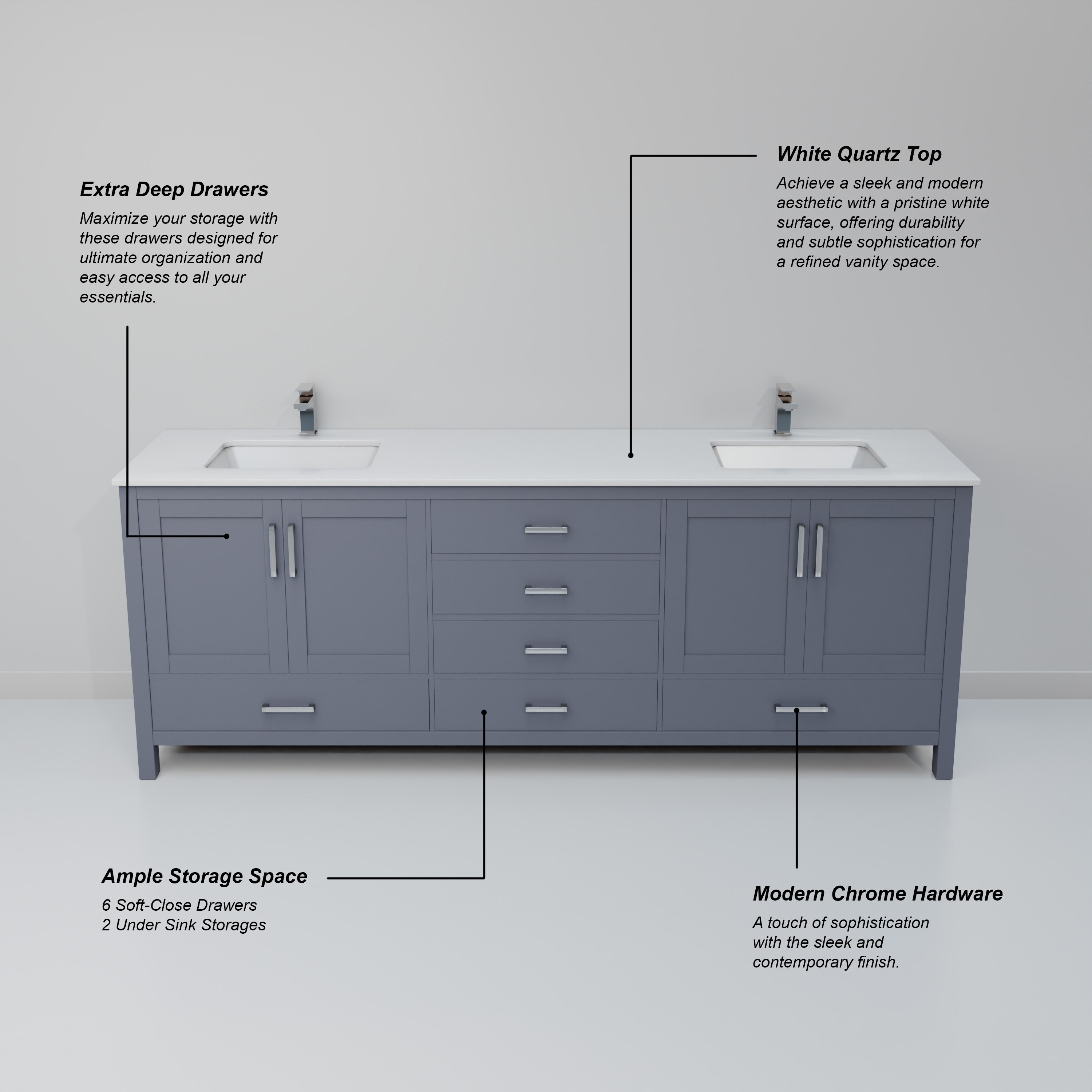 Lexora LJ342280DBWQM30 Bath-Vanity-Combo - View #9