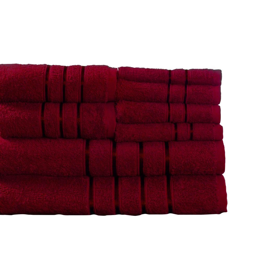 Lavish Home Rio 8 Piece Cotton Towel Set - Burgundy