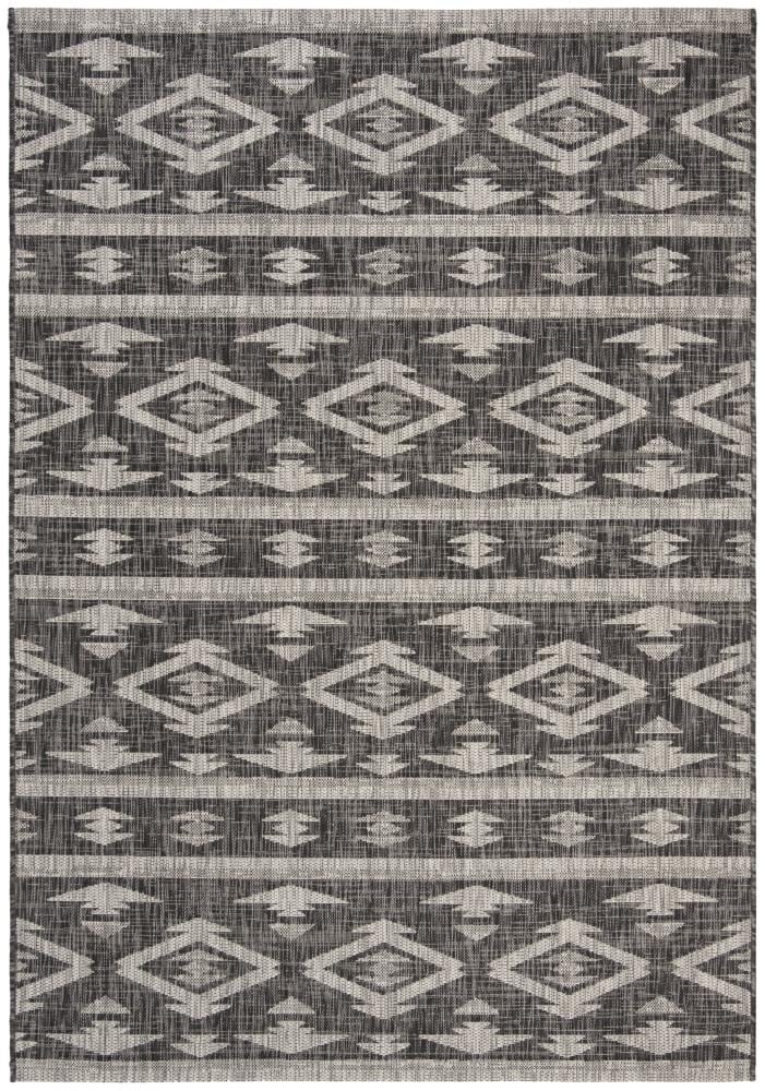 Safavieh CY8863-37621-8 Courtyard Tempe 8 x 11 (ft) Loomed Polypropylene Black/Gray Rectangular Indoor/Outdoor Distressed/Overdyed Coastal Area rug