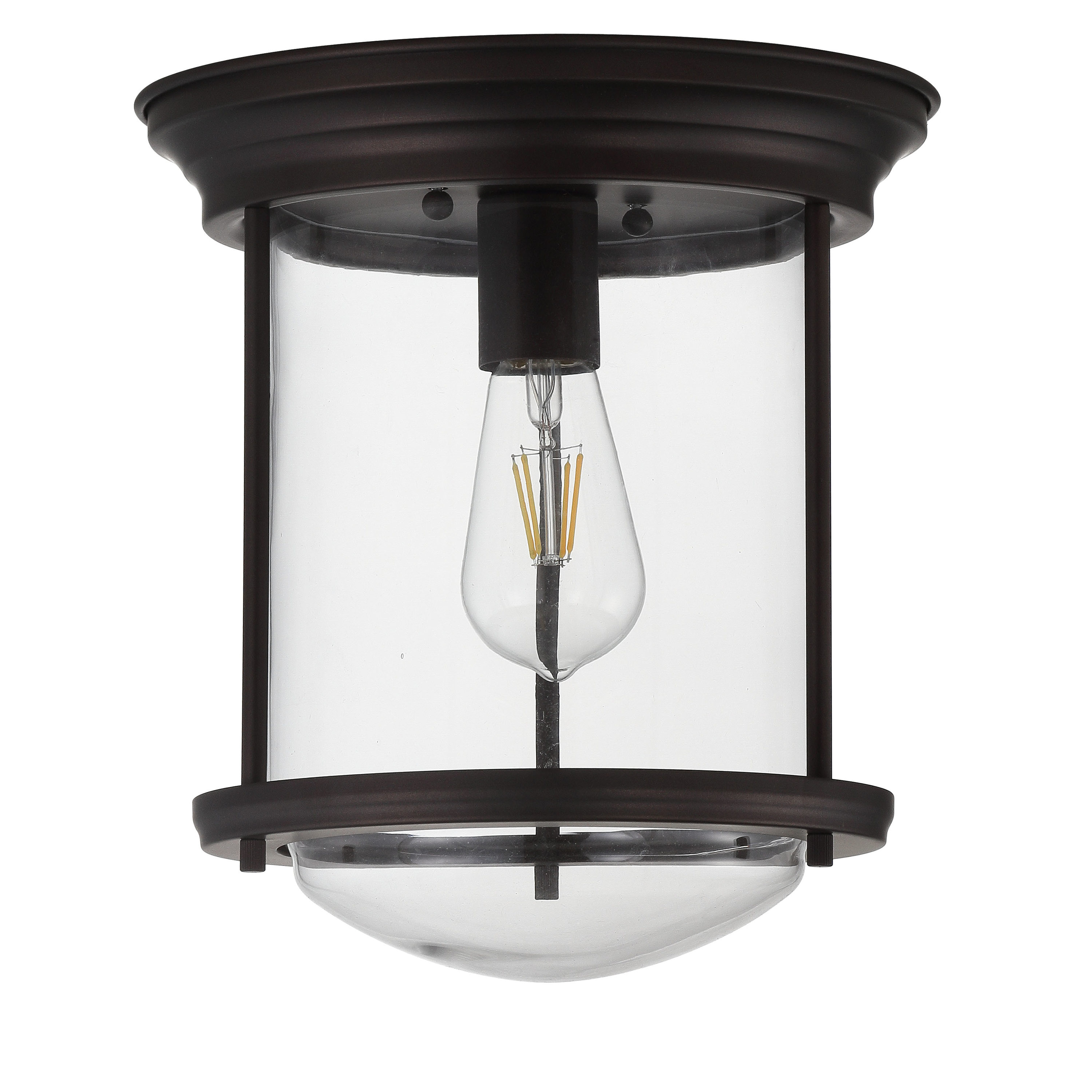 Harbor-Inspired 10.25" Oil Rubbed Bronze Glass LED Ceiling Light