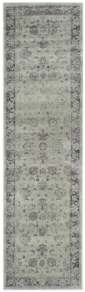 Safavieh VTG117-2111-212 Vintage Mosed 2 x 12 (ft) Loomed Synthetic Spruce/Ivory Rectangular Indoor Distressed/Overdyed Vintage Runner rug