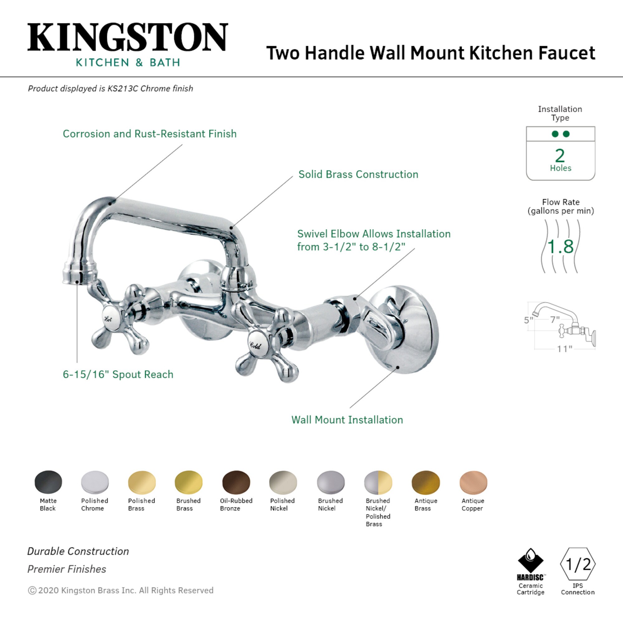 Kingston Brass WLKS213SNPB Kitchen-Faucets - View #2
