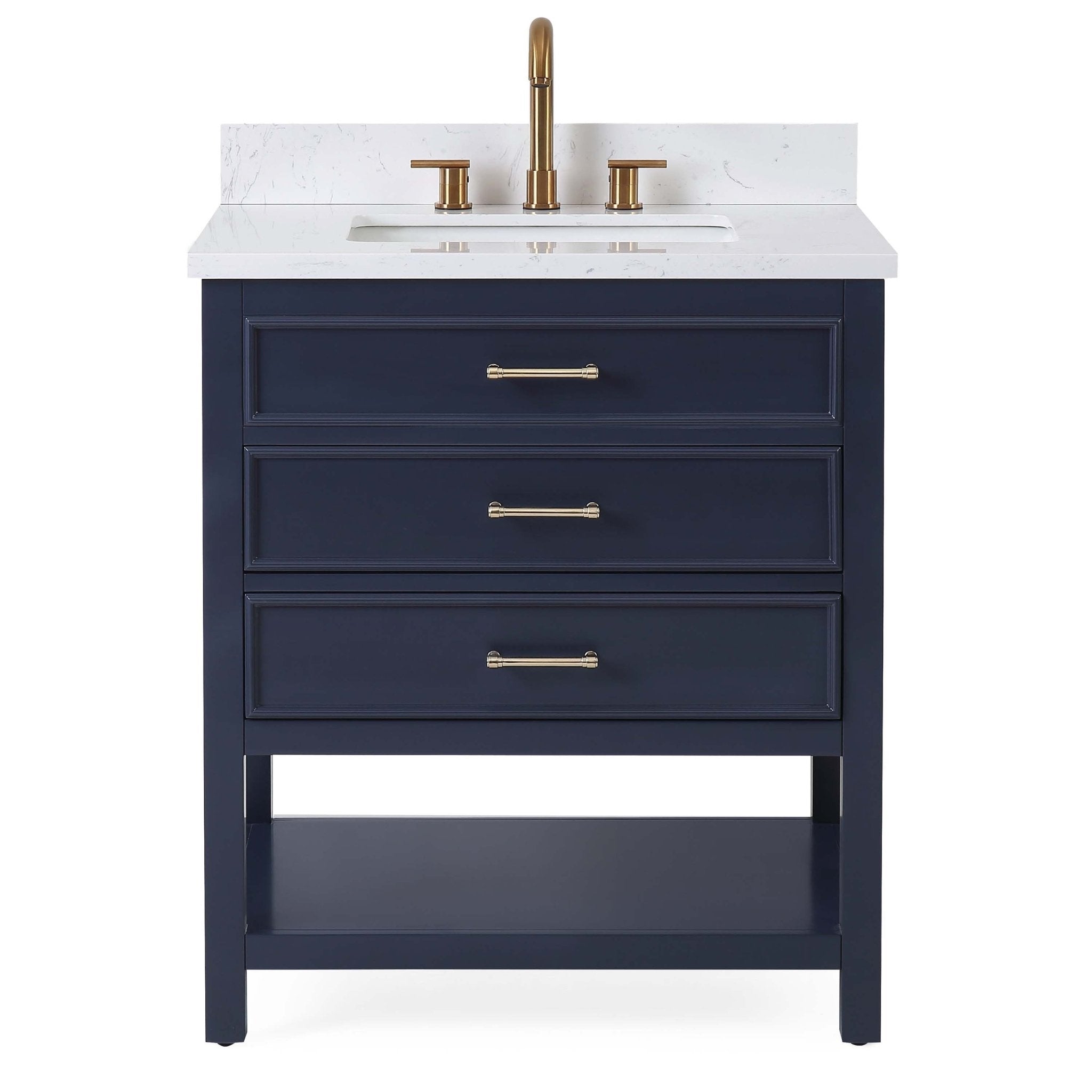 Tennant Brand FW-7206-NB30 30 Inch Felton Navy Blue Modern Single Sink Bathroom Vanity