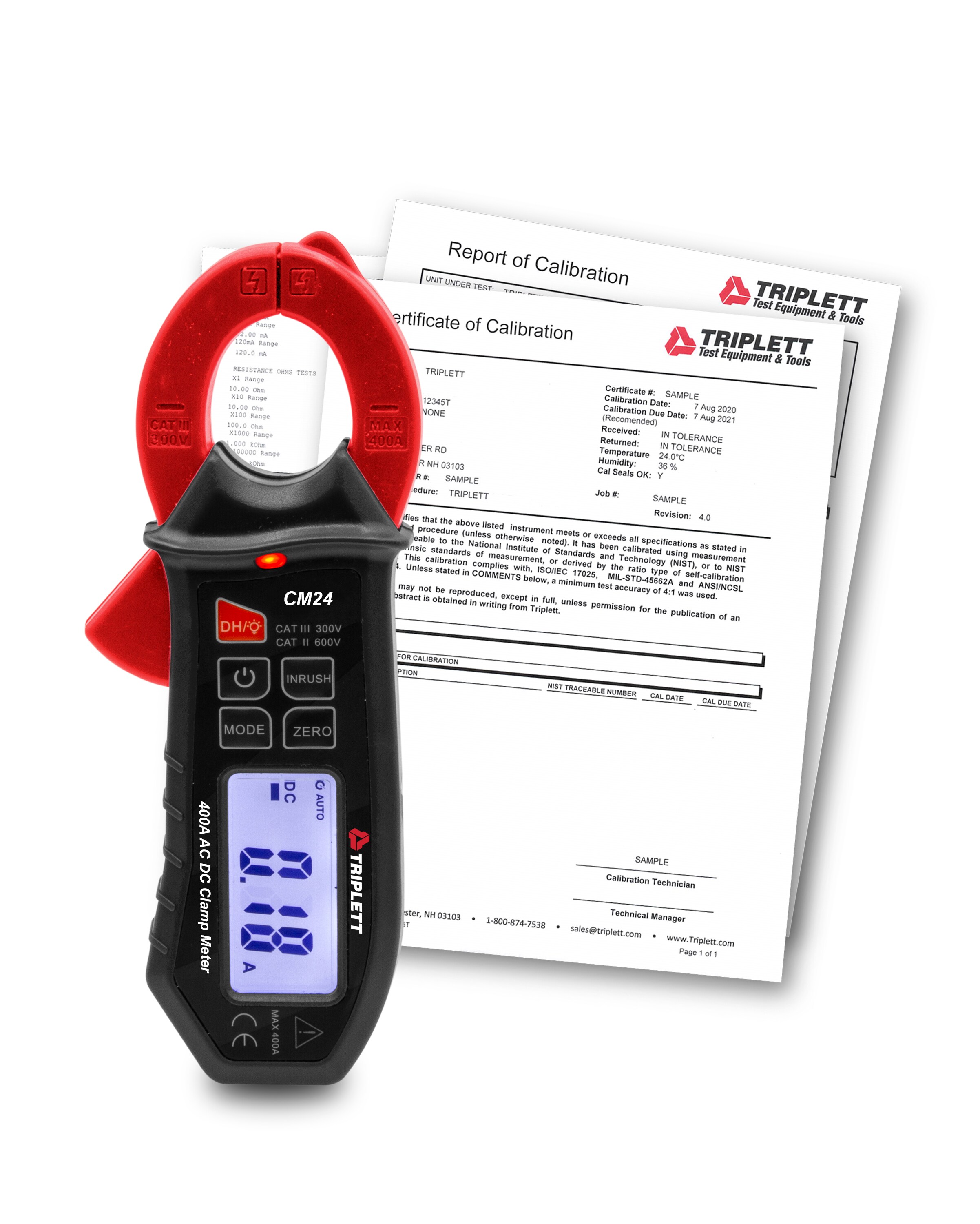 TRIPLETT CM24-NIST Lcd Display Multimeter 400 Amp