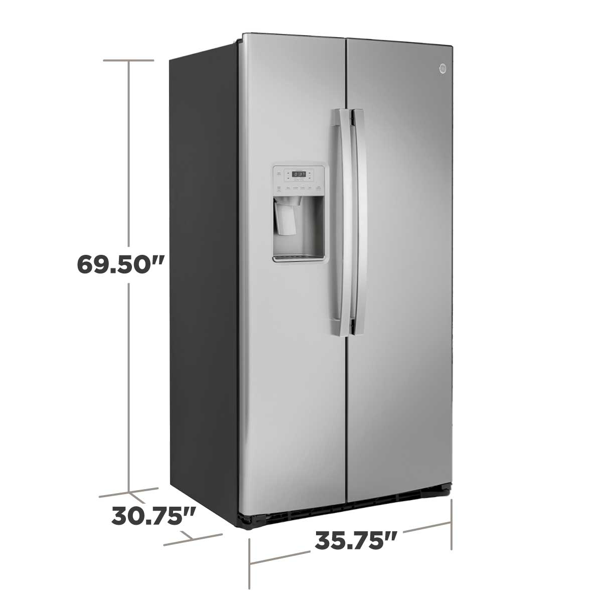 GE 21.8 Cu Ft 35.75 Wide Counter Depth Side by Side Refrigerator in  PrintProof Stainless - GZS22IYNFSC