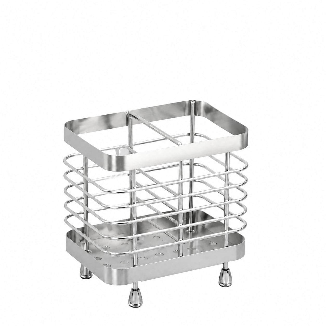 Aoibox  Wall Mounted or Countertop Dual Use 304 Stainless Steel Toothbrush and Toothpaste Holder 2 Slots Silver