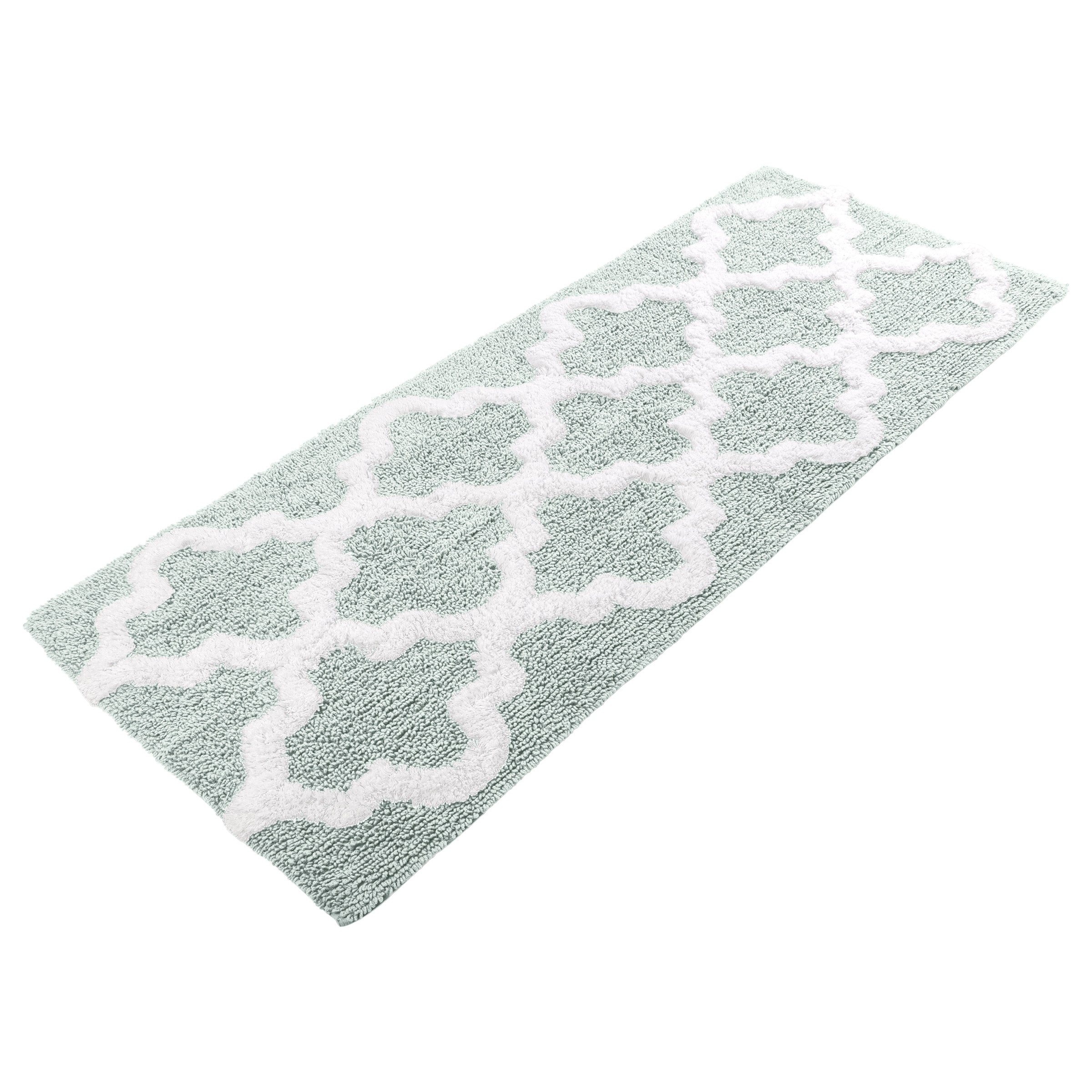 Hastings Home 514932FLS Bathroom Mats 60-in x 24-in Seafoam Cotton Bath mat