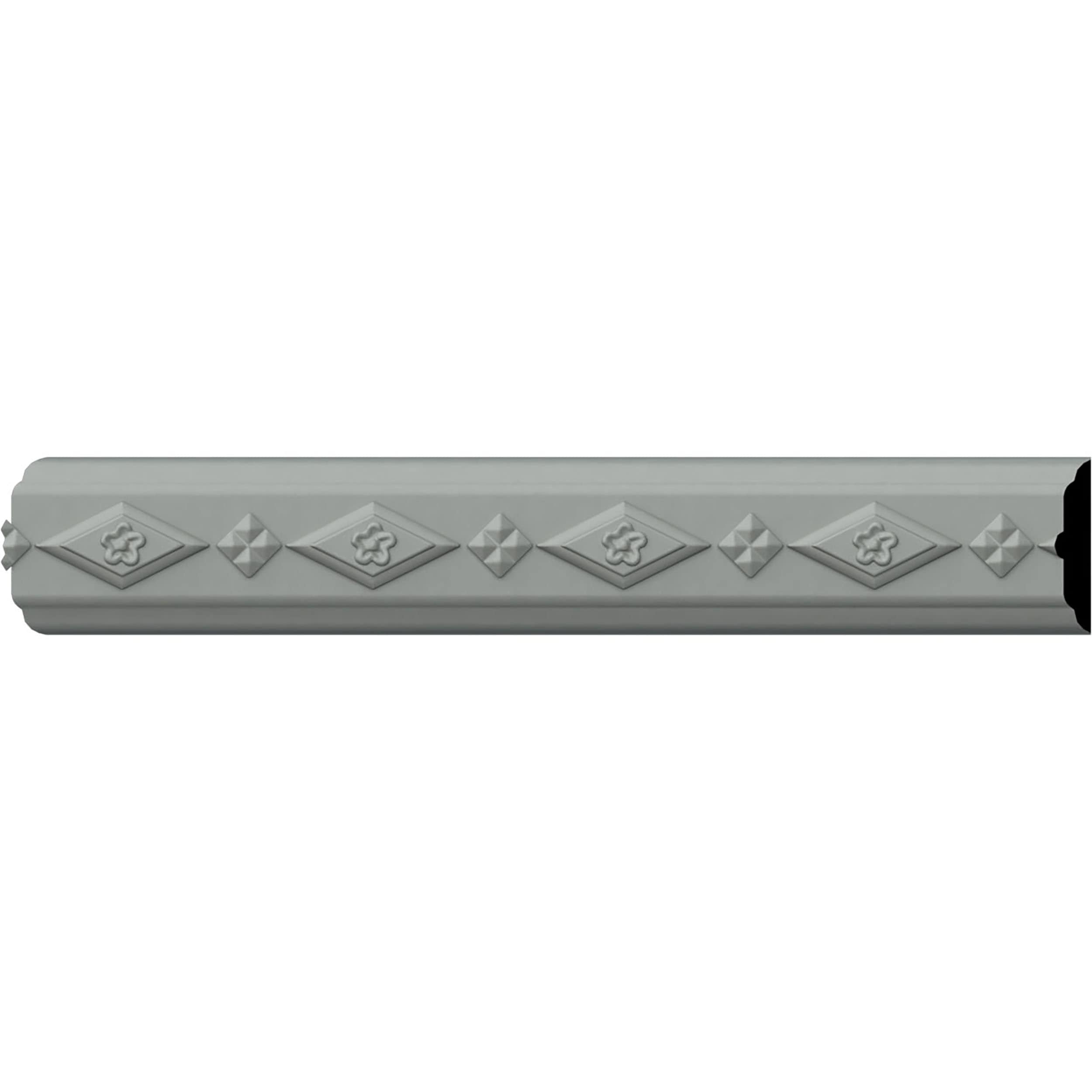 Ekena Millwork CHA02X01DI-CASE-8 Diamond 1-5/8-in x 7-ft 10-1/2-in Primed Polyurethane Chair rail Moulding 8 -Pack