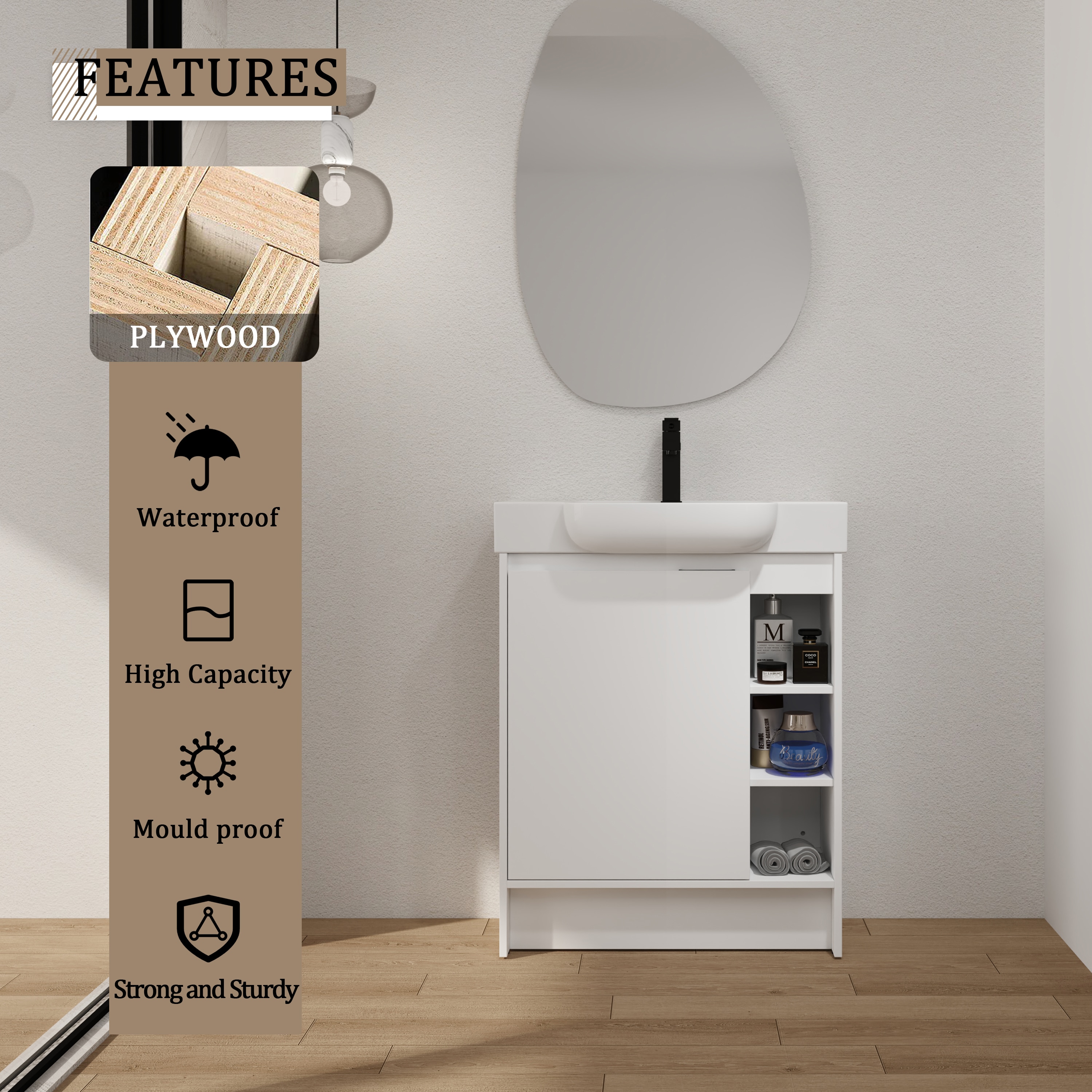 Forclover QNM-11428WT Bath-Vanity-Combo - View #3