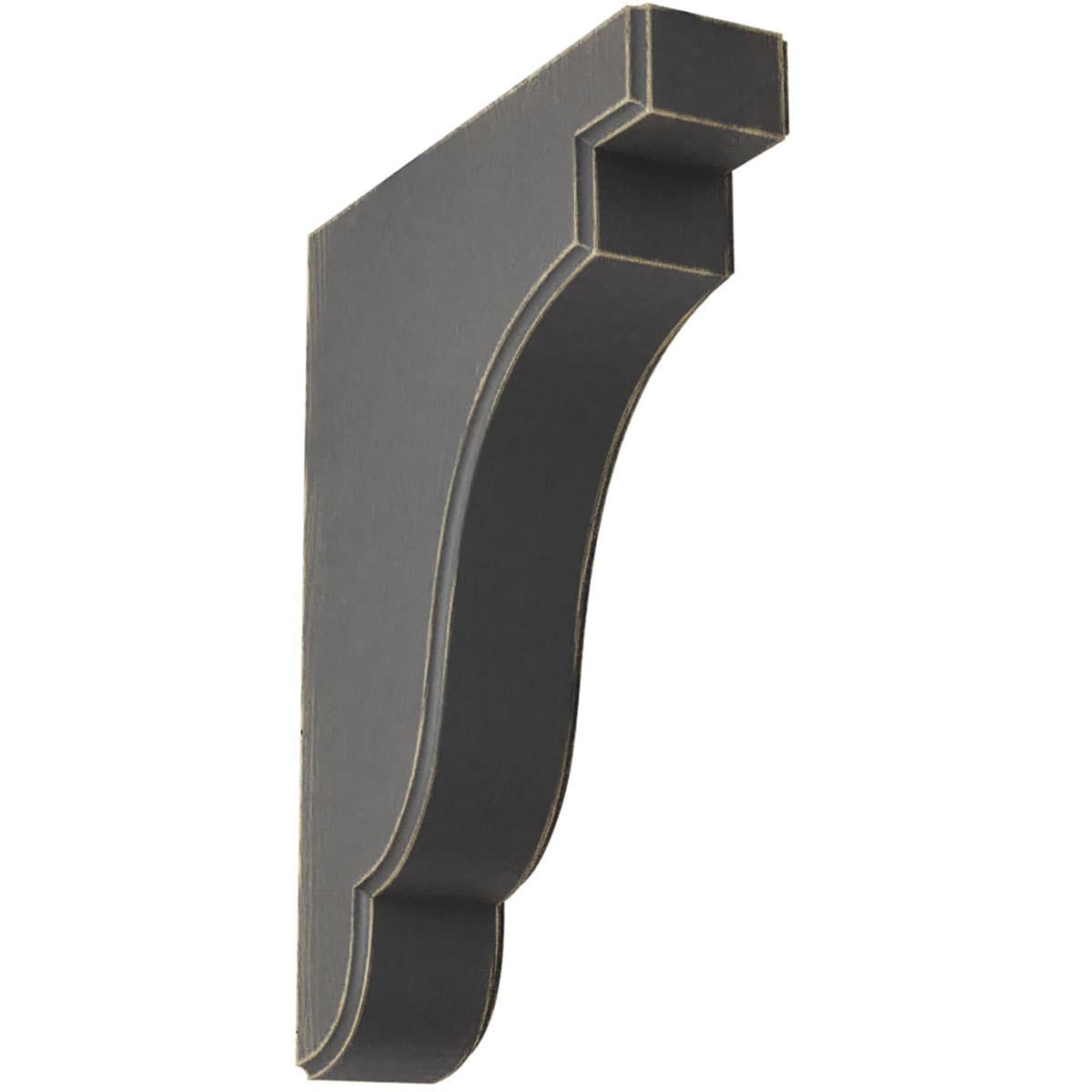 Ekena Millwork BKTWD02X07X10BEBL Bedford 1-3/4-in x 7-1/4-in x 9-1/2-in Rubberwood Black Wood Standard Bracket