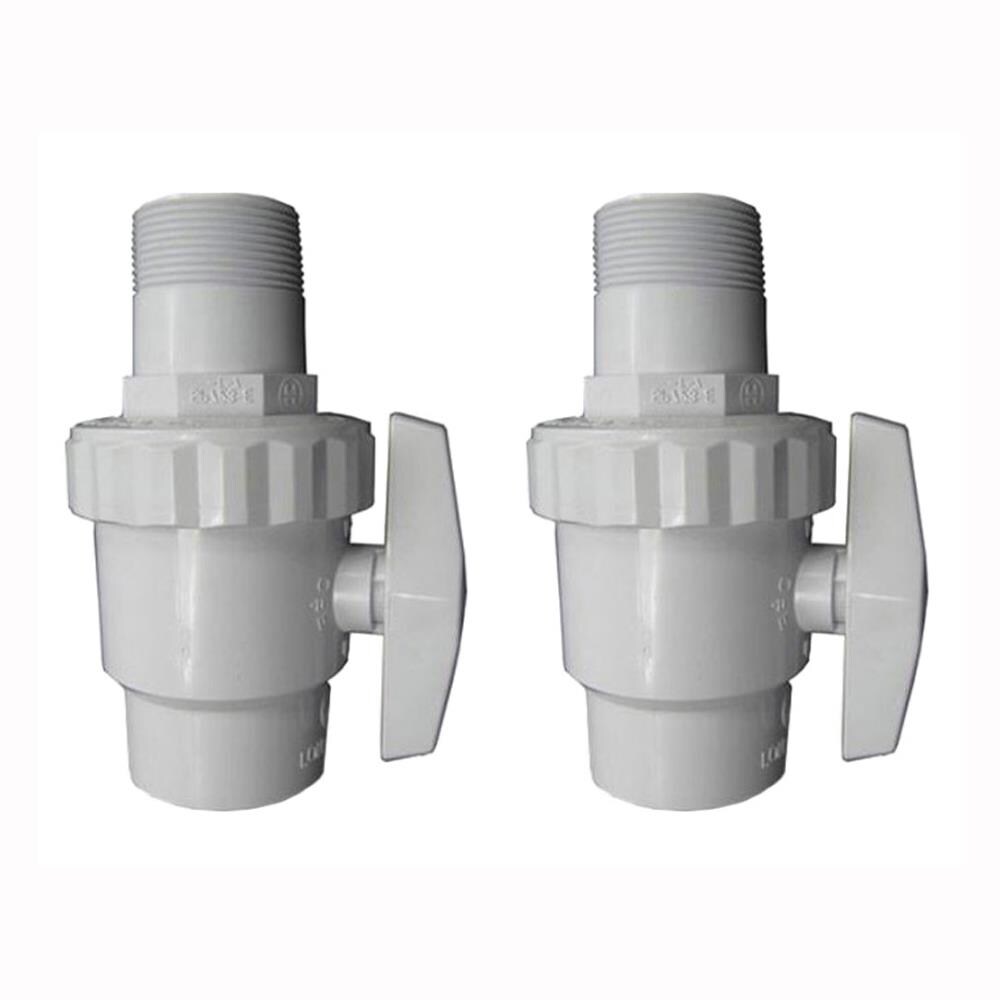 Hayward 129899 Trimline 2 Way Ball Valve 1 to 1/2-in FIP Pipe and 1-1/2-in MIP ABS (2 Pack)