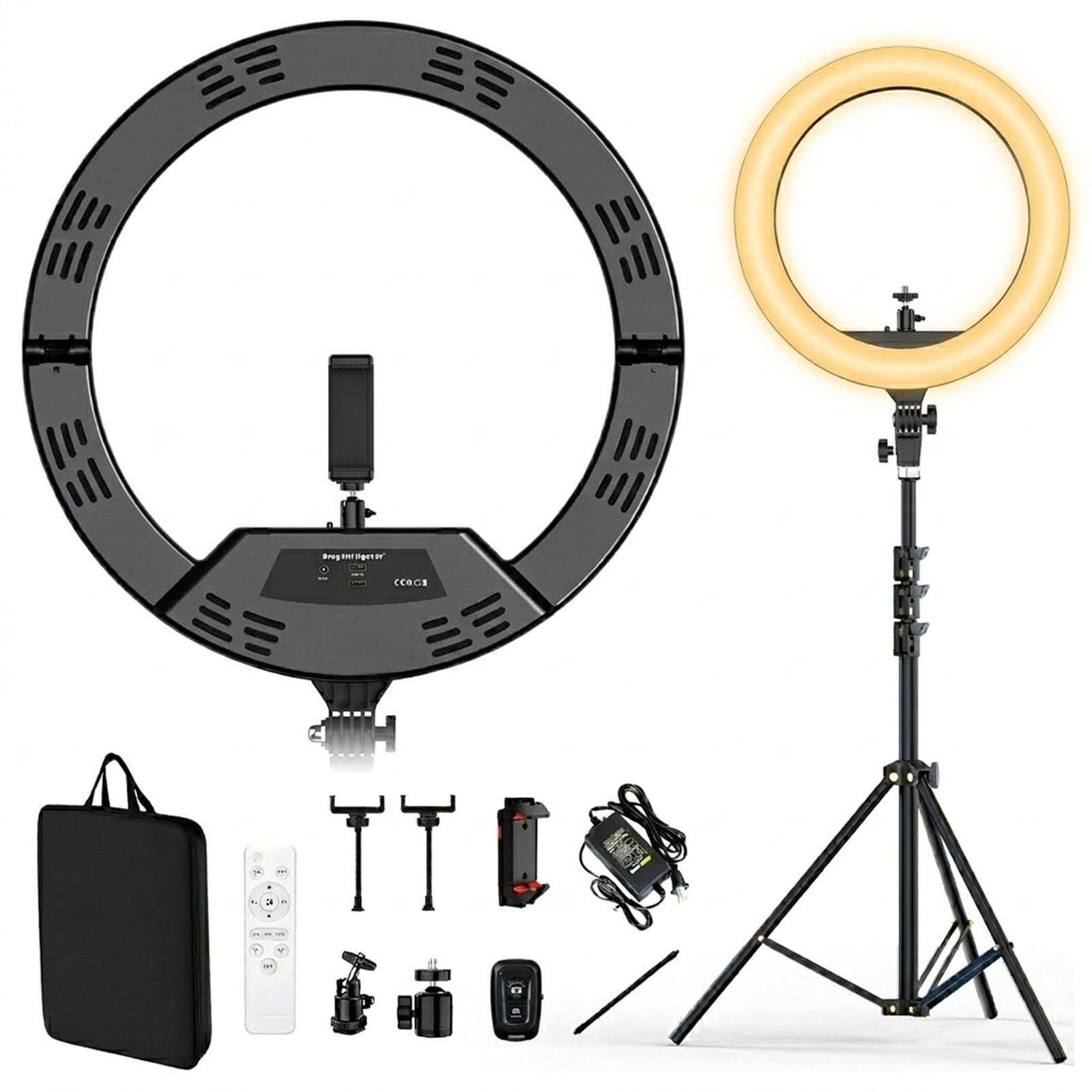 Etokfoks 22 inch White Ring Light with Adjustable Bi Color Modes 75 ...